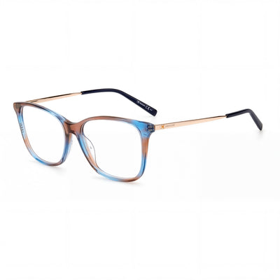M Missoni Color Line Collection MMI 0015 Women's Brown Blue Glittery Acetate Rectangular Eyeglasses 54-16-145mm