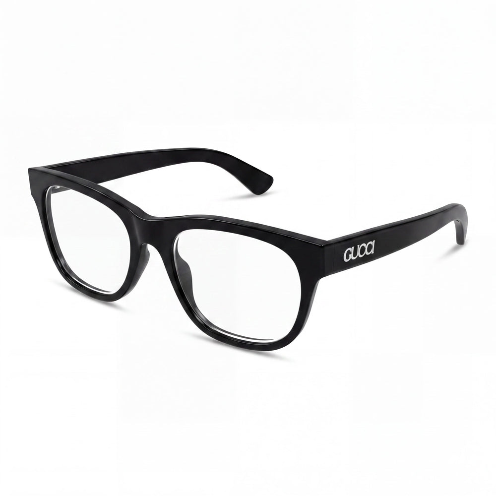 Gucci GG 1796 Unisex Eyewear with Acetate Frame in Black Transparent and Polycarbonate Lenses, 55mm Lens Width