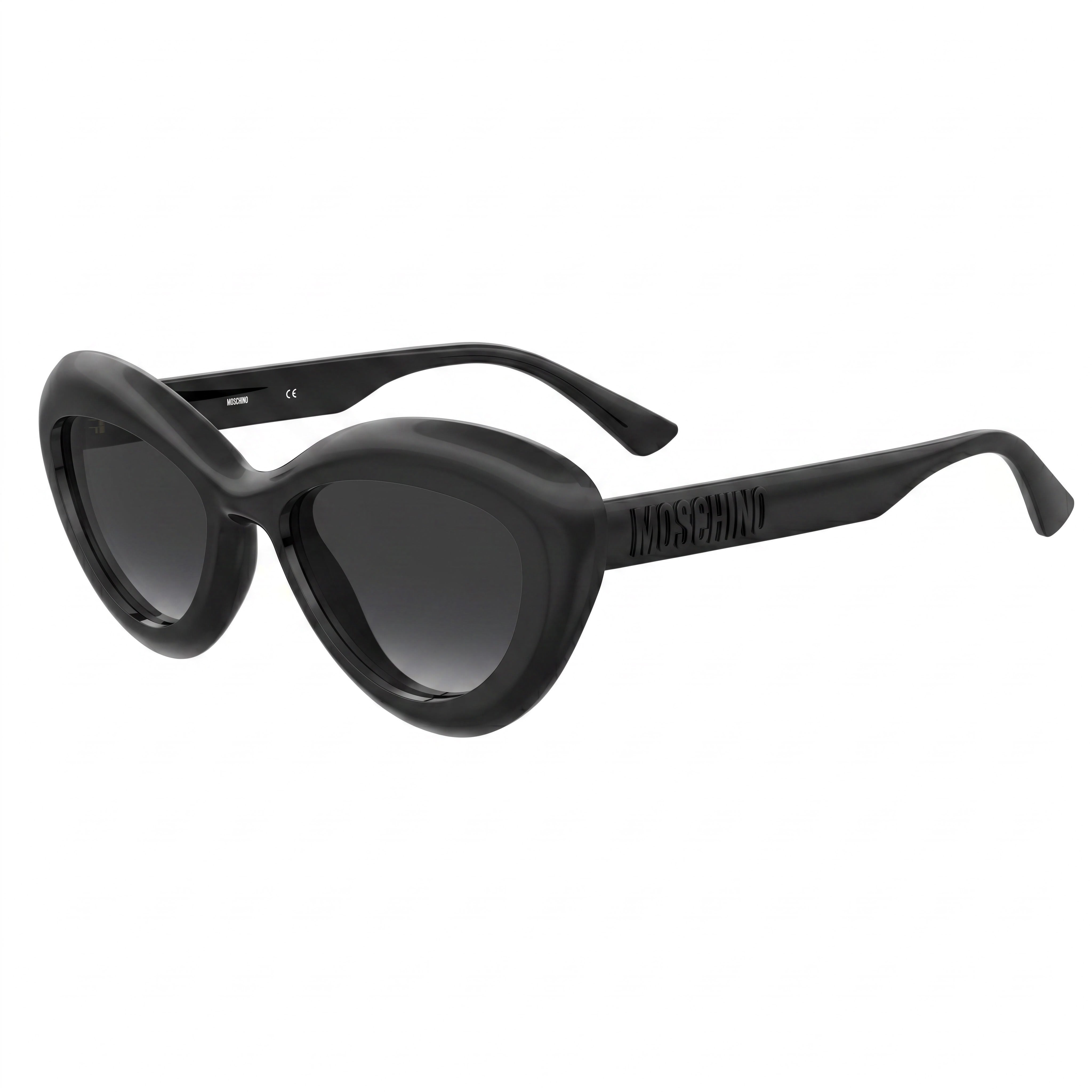 Moschino Casual Unisex Black Dark Grey Shaded Cellulose Propionate Non-Polarized Gradient Sunglasses 55-19-140, Photo 1