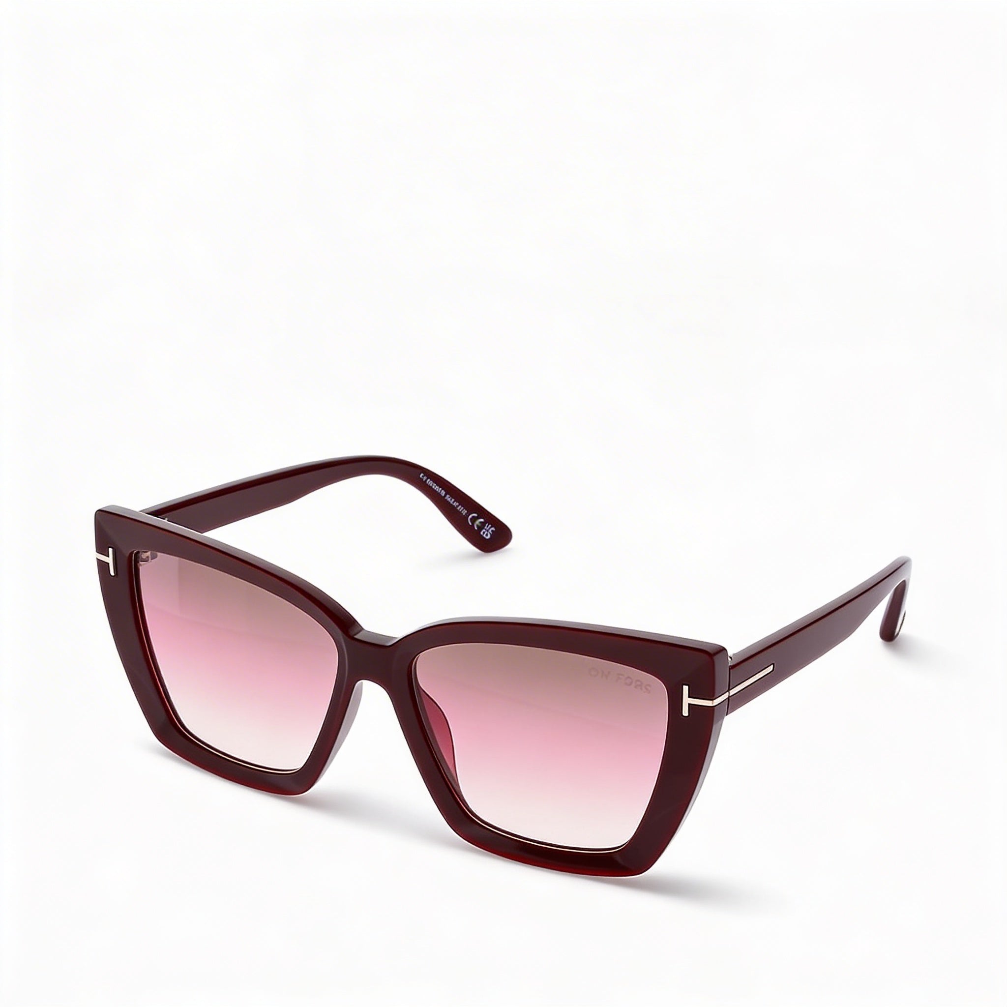 Tom Ford Classic Women's Injected Burgundy Brown Rose Shaded Frame Brown Rose Shaded Lens 100% UV 57mm, Photo 1