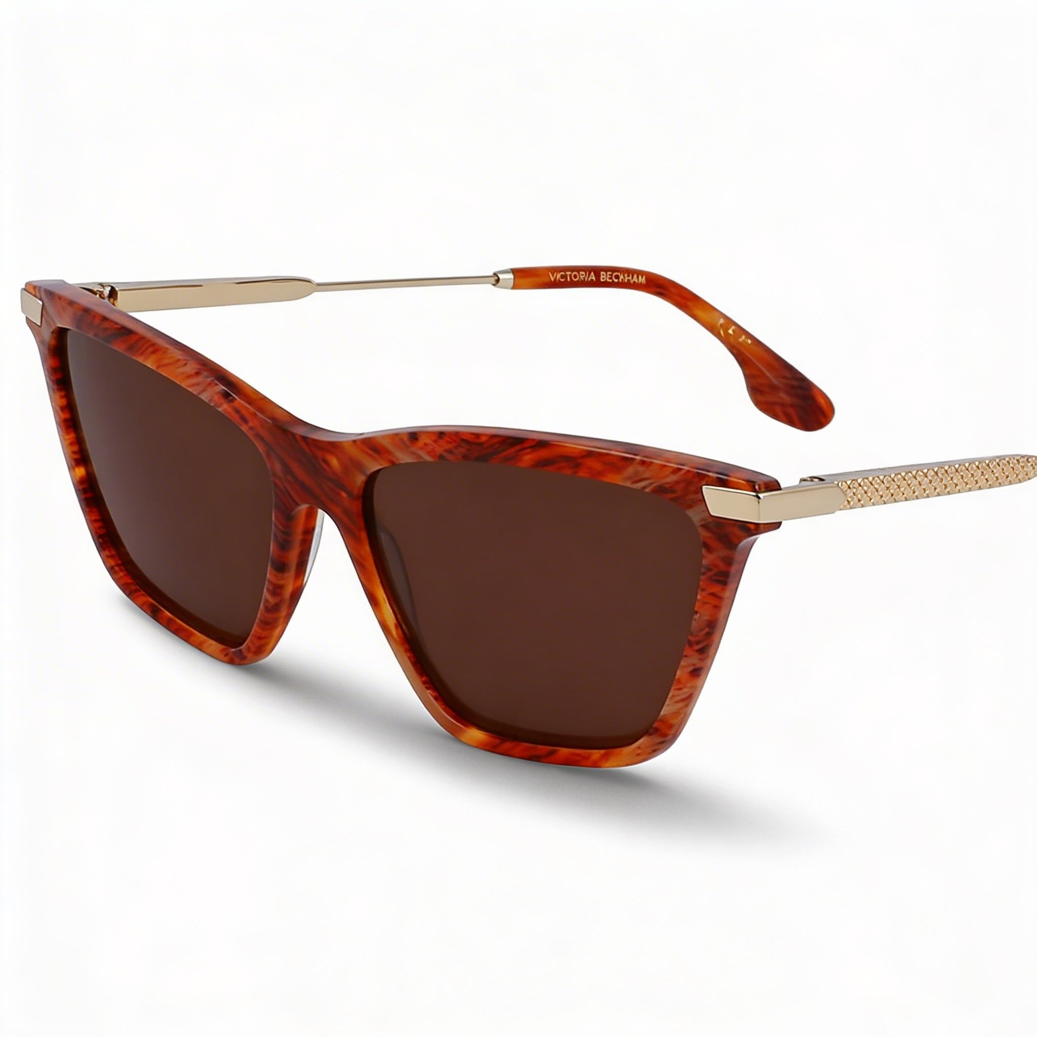 Gafas de sol modernas Victoria Beckham para mujer con montura de acetato en color ámbar y lentes de policarbonato de 57 mm., Photo 2