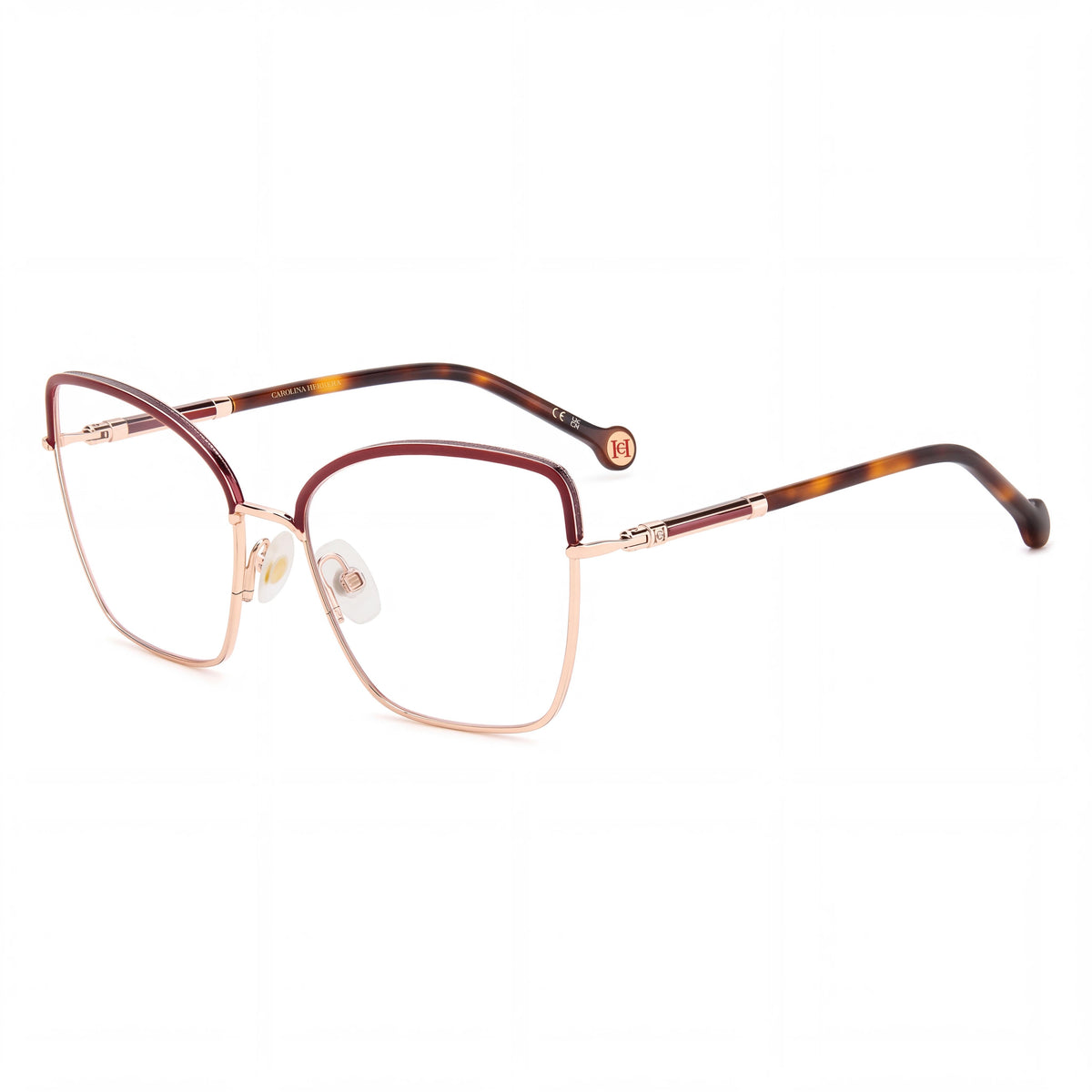 Carolina Herrera 0234 Women's Classic Style Red Gold Havana Metal Frame Eyeglasses 56mm Lens Width, Photo 1