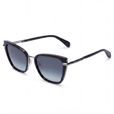 rag & bone Rnb1057/G/S Women's Acetate Black Sunglasses 100% UV Protection Dark Grey Shaded Lenses 56mm