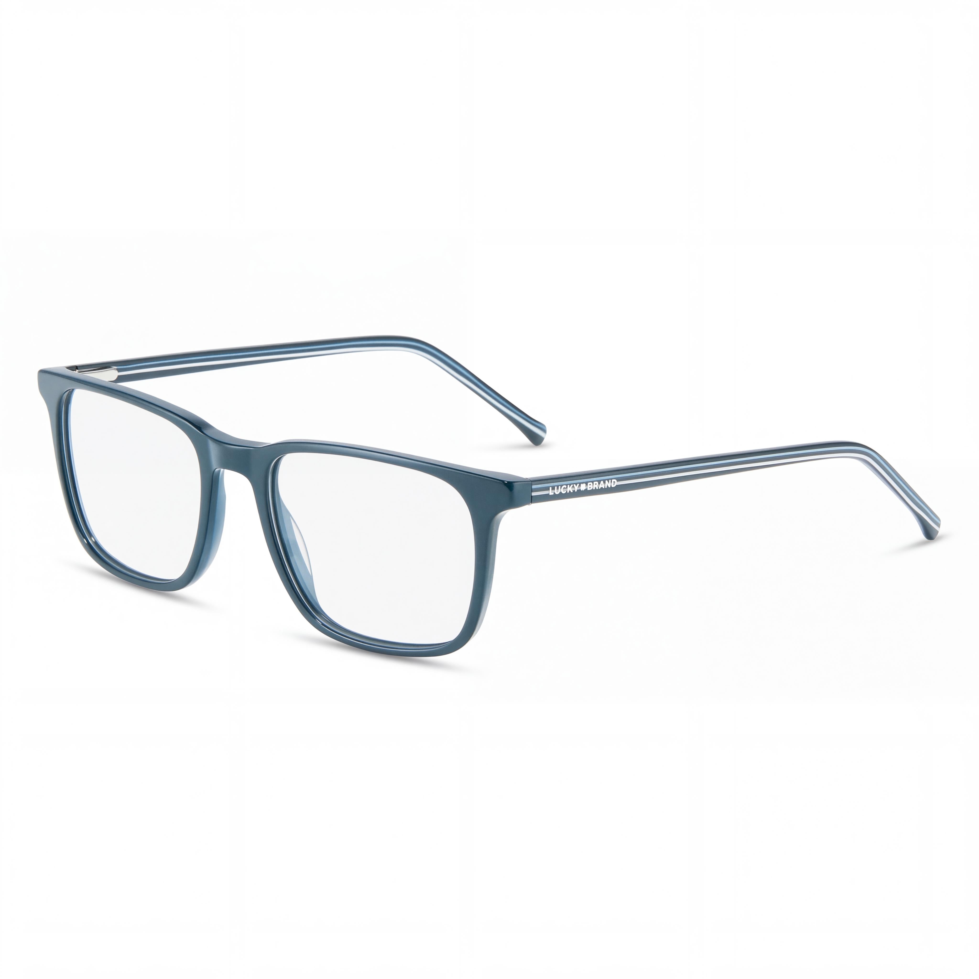 Lucky Brand D418 Men's Eyeglasses with Black Plastic Frame and Polarized Lenses, featuring a 52mm Lens Width, Photo 1