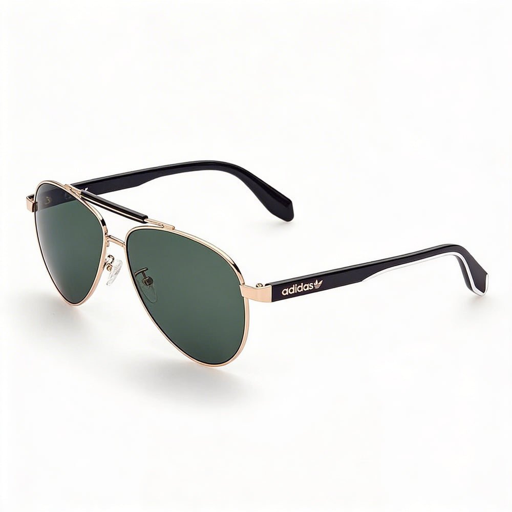 Gafas de sol adidas Originals Modern para hombre, de acetato en oro rosa brillante con lentes verdes con protección UV, 59 mm