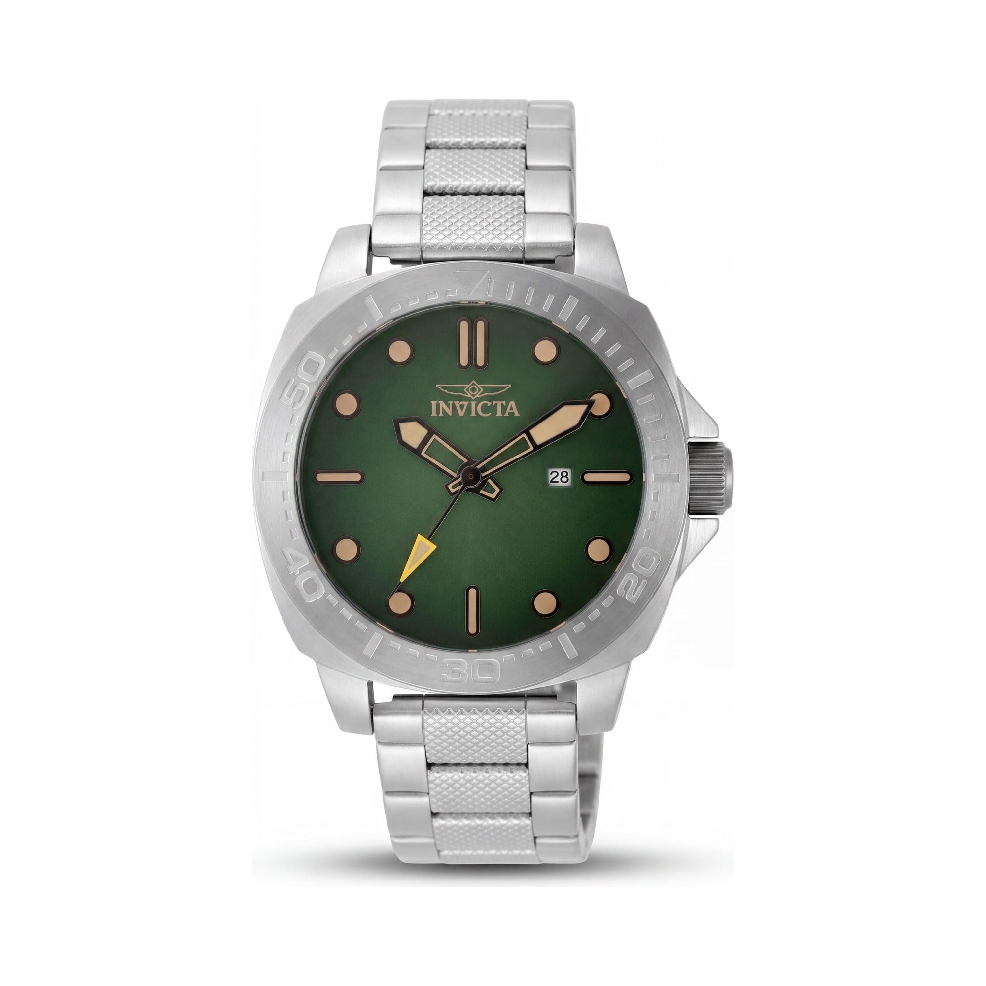 Reloj Invicta Speedway 49100 para hombre, movimiento de cuarzo, caja y pulsera de acero inoxidable plateado, esfera verde, 46 mm, Photo 1