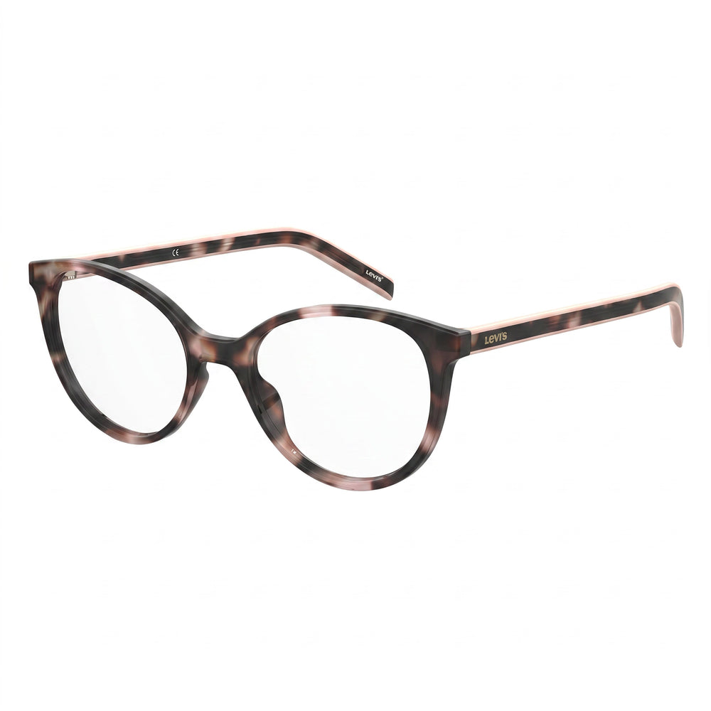 Gafas graduadas Levi's Lv 1031 para mujer, color rosa Havana, con montura de plástico y detalle del logotipo característico, 51-17-145 mm