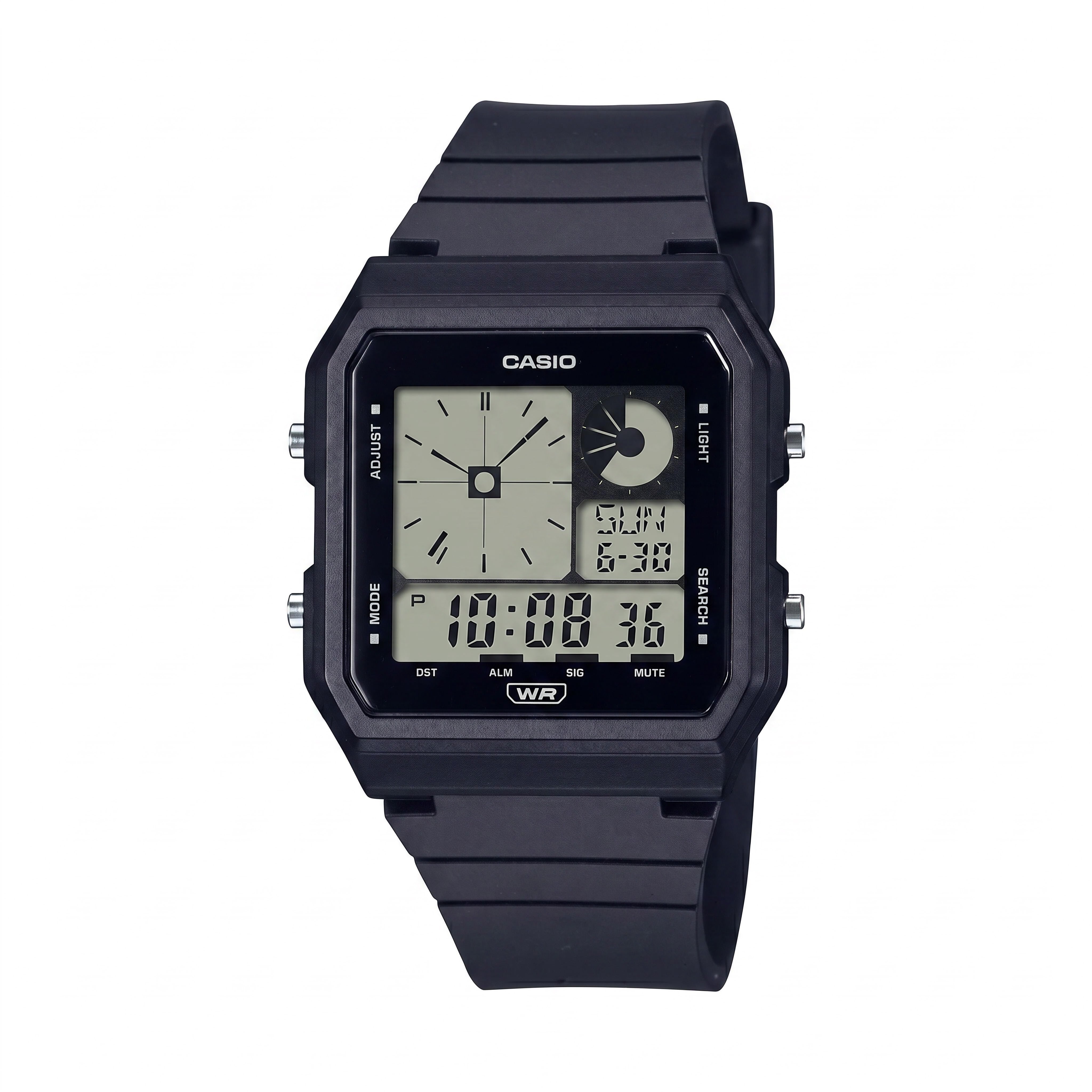 Casio LF-20W-1ACF Unisex Black Bio-Based Resin Band World Time, LED Illumination, Stopwatch, 5 Alarms Watch, Photo 1