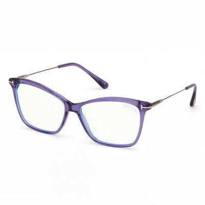Tom Ford Ft5687-b Acetate Women's Eyeglasses with Clear Lens, Shiny Violet Palladium, Size 56-14-140