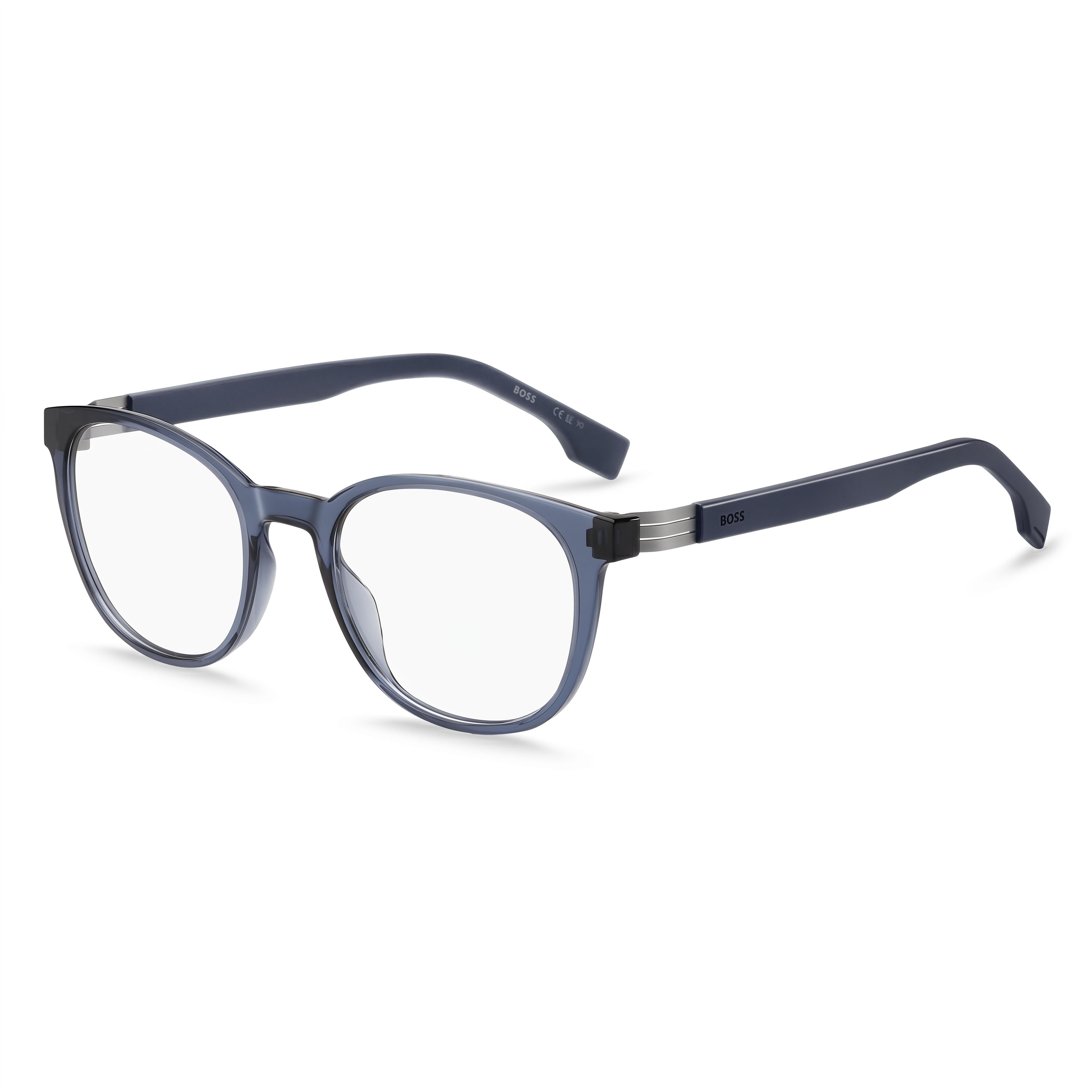 Gafas Ópticas Casuales de Poliamida Azul de Hugo Boss Audio Systems 1577 para Hombre, Lentes Transparentes de 52 mm, Photo 1