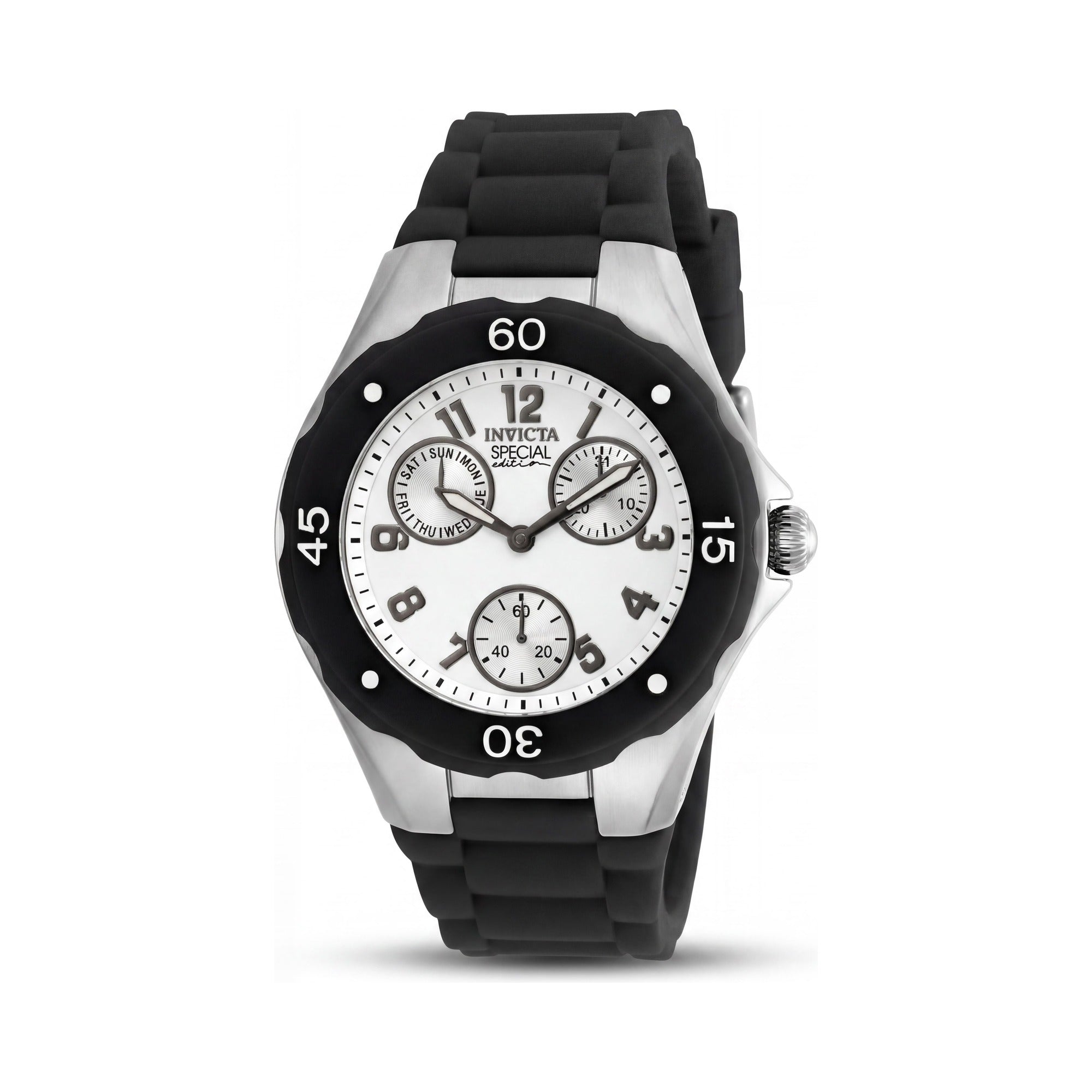 Invicta Women's Angel Watch IN-18787 Black Silicone Strap White Dial 38mm Quartz Water Resistant, Photo 1