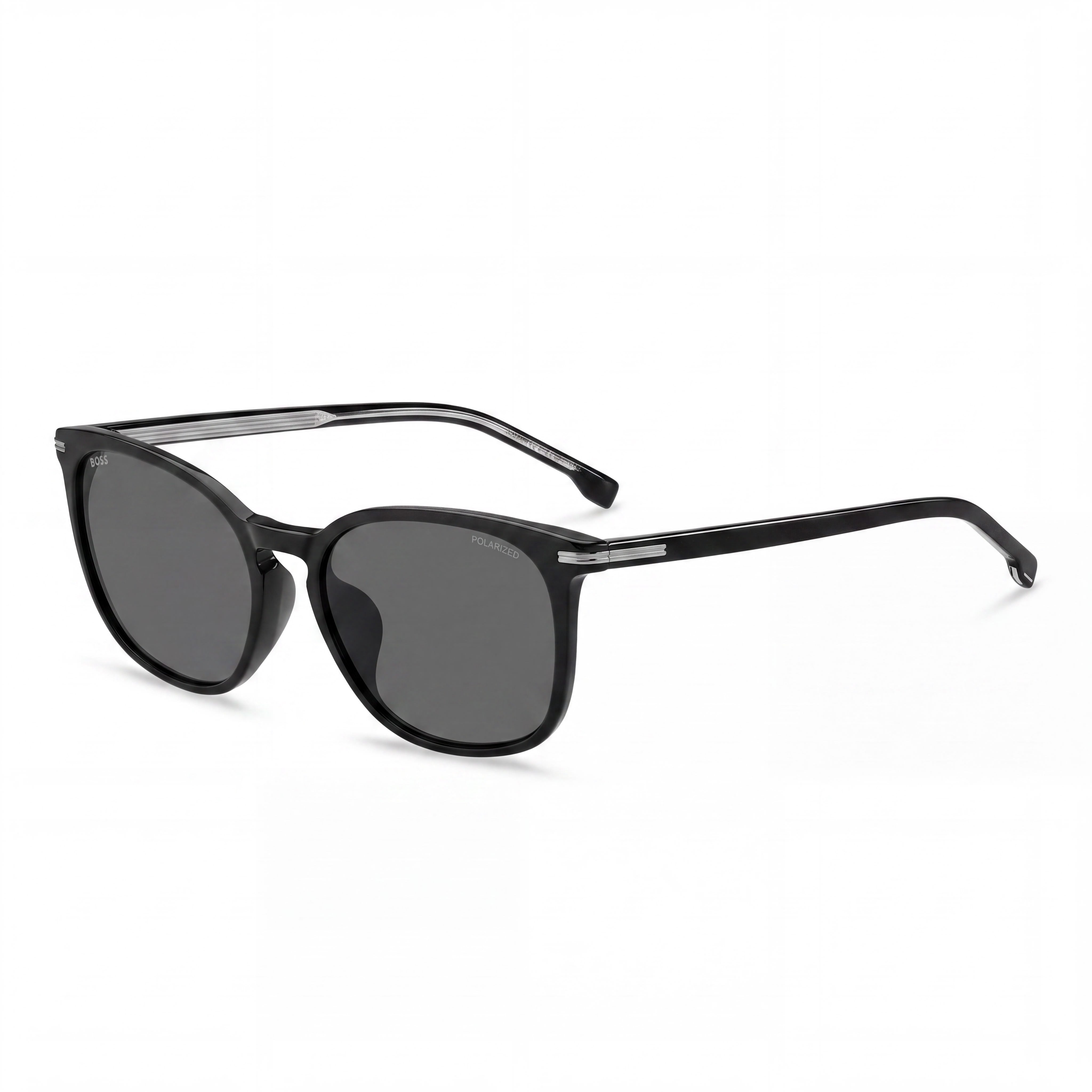Gafas de sol Hugo Boss Boss 1668/F/Sk para hombre de ACETATO ECOLÓGICO negras polarizadas grises con protección UV de 56 mm, Photo 1