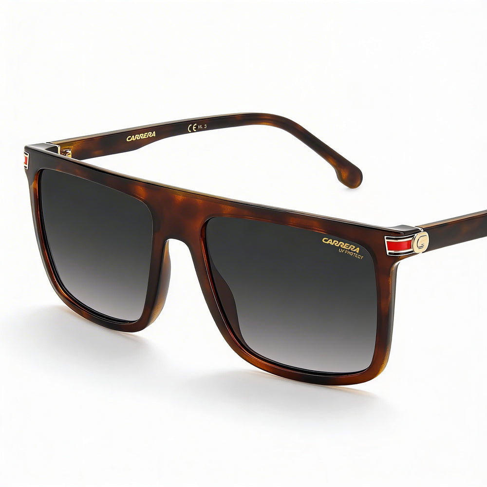 Gafas de sol Carrera Contemporary para hombre con protección UV en degradado de propionato con inyección de color Havana oscuro de 58 mm