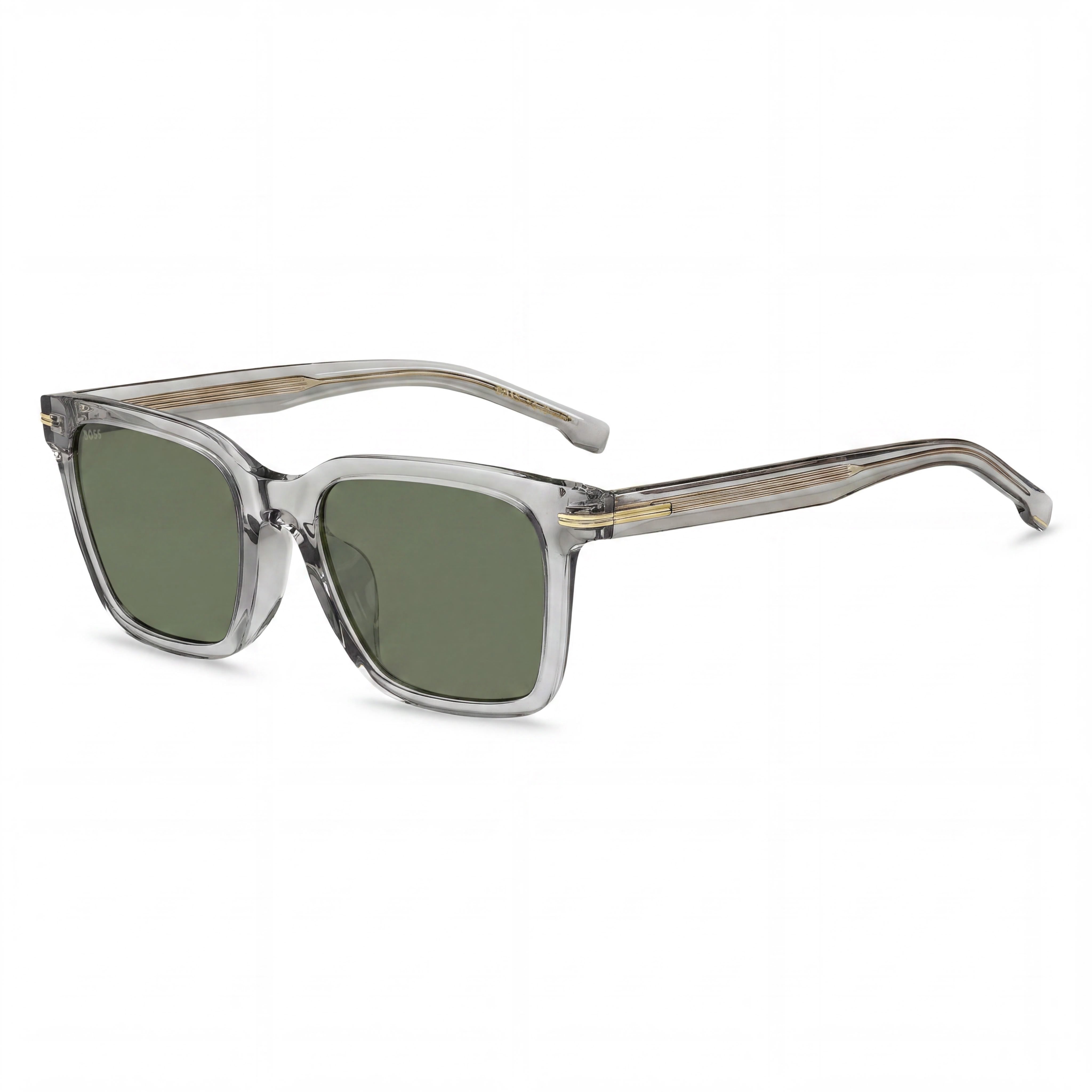 Hugo Boss Classic BOSS 1540/F/SK Rectangular Men’s Black Green Polycarbonate Frame Eco Co-Polyester Lens Sunglasses 54mm, Photo 1