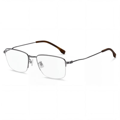 Gafas BOSS Audio Systems clásicas unisex con montura de titanio en negro mate y lentes de policarbonato no polarizadas de 55 mm de ancho