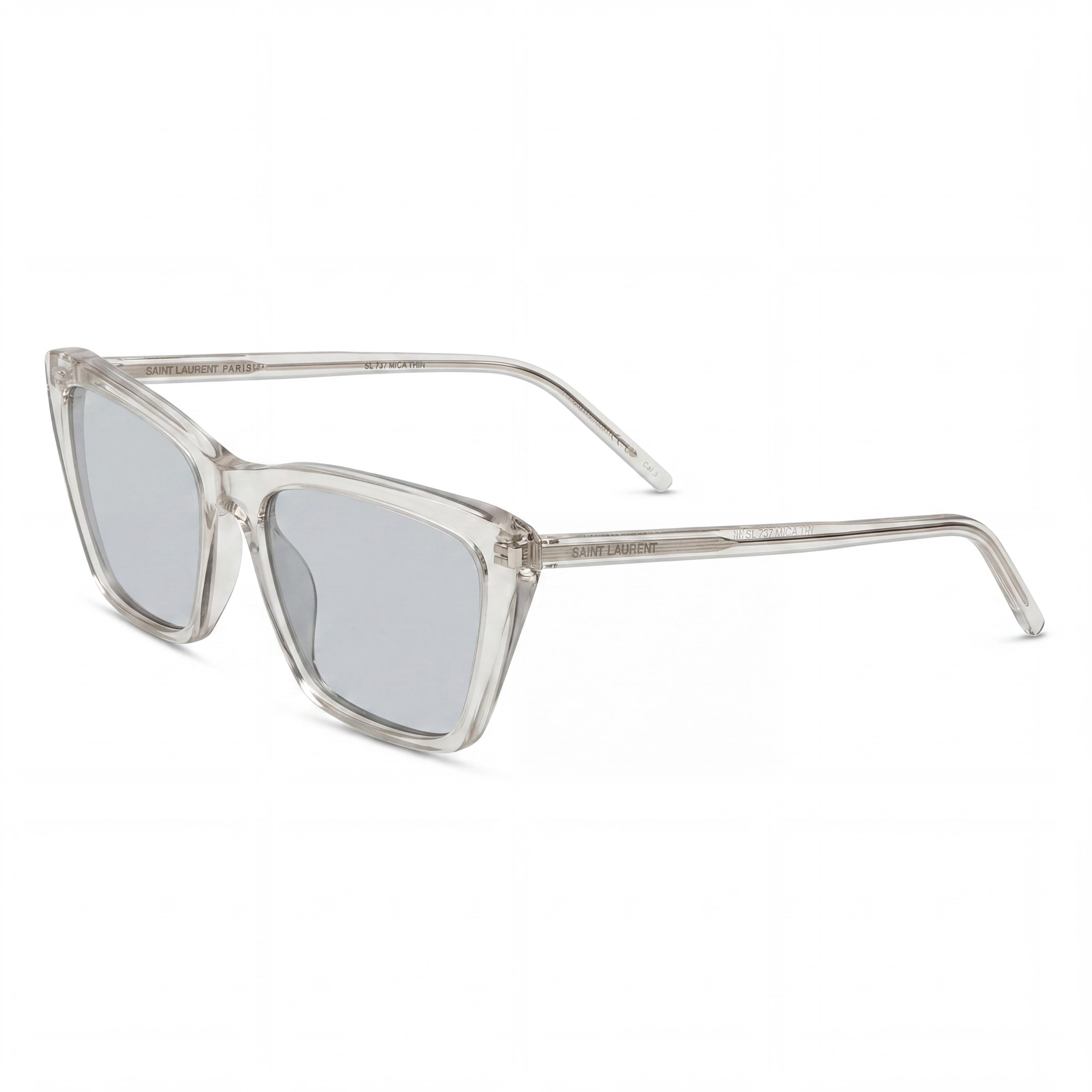 Saint Laurent Sl 737 Mica Thin-004 Women's Polarized Beige Silver Frame Silver Lens Acrylic Sunglasses 54mm, Photo 1