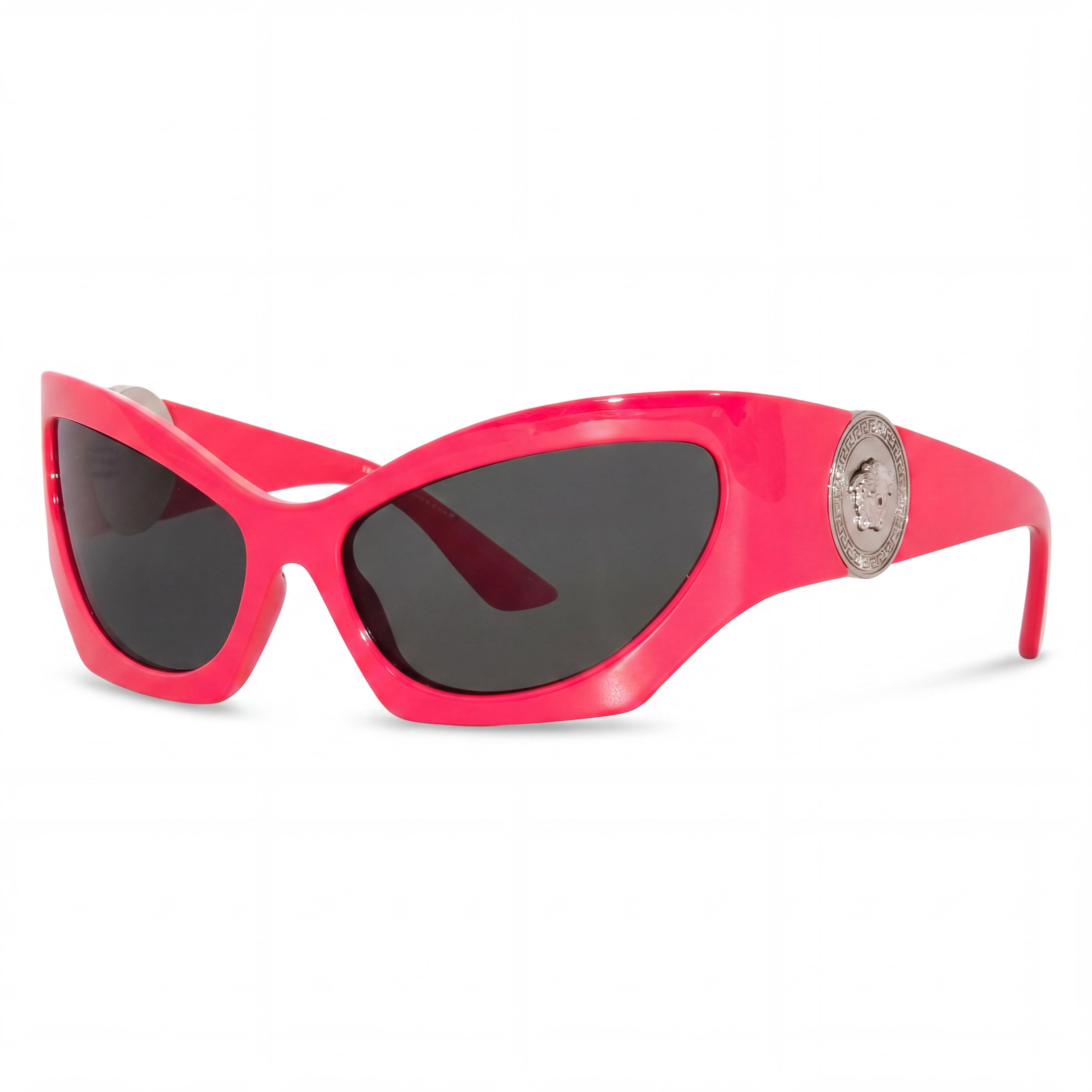 Gafas de sol Versace VE4450 Cat Eye para mujer, montura de plástico gris oscuro rosa con lentes gris oscuro, 100 % UV 60-16-125, Photo 1