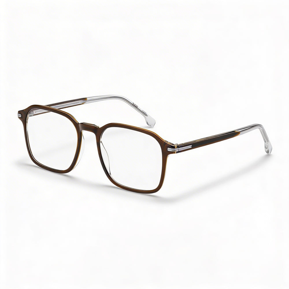 Anteojos Hugo Boss Audio Systems Modern para hombre, color marrón, de acetato ecológico ligero, sin polarizar, con lentes de demostración, 51-19-145