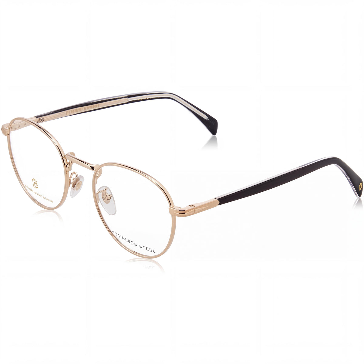 David Beckham Db 1127 Men's Modern Eyeglasses, Gold Black Alloy Steel Frame, 51mm Lens Width, Photo 1