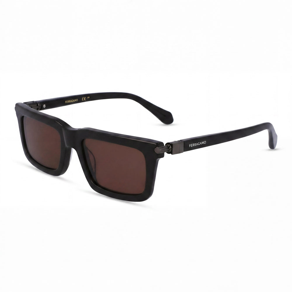 Ferragamo Sf2015s Men's Brown Acetate Frame Sunglasses with Brown Acetate Lenses and