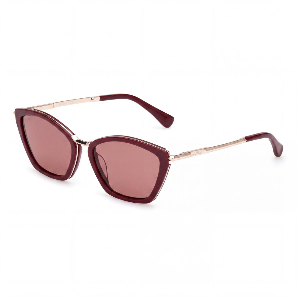 MaxMara Casual Women's Acetate Sunglasses, Shiny Burgundy Frame with Bordeaux Lenses, 54mm Lens Width