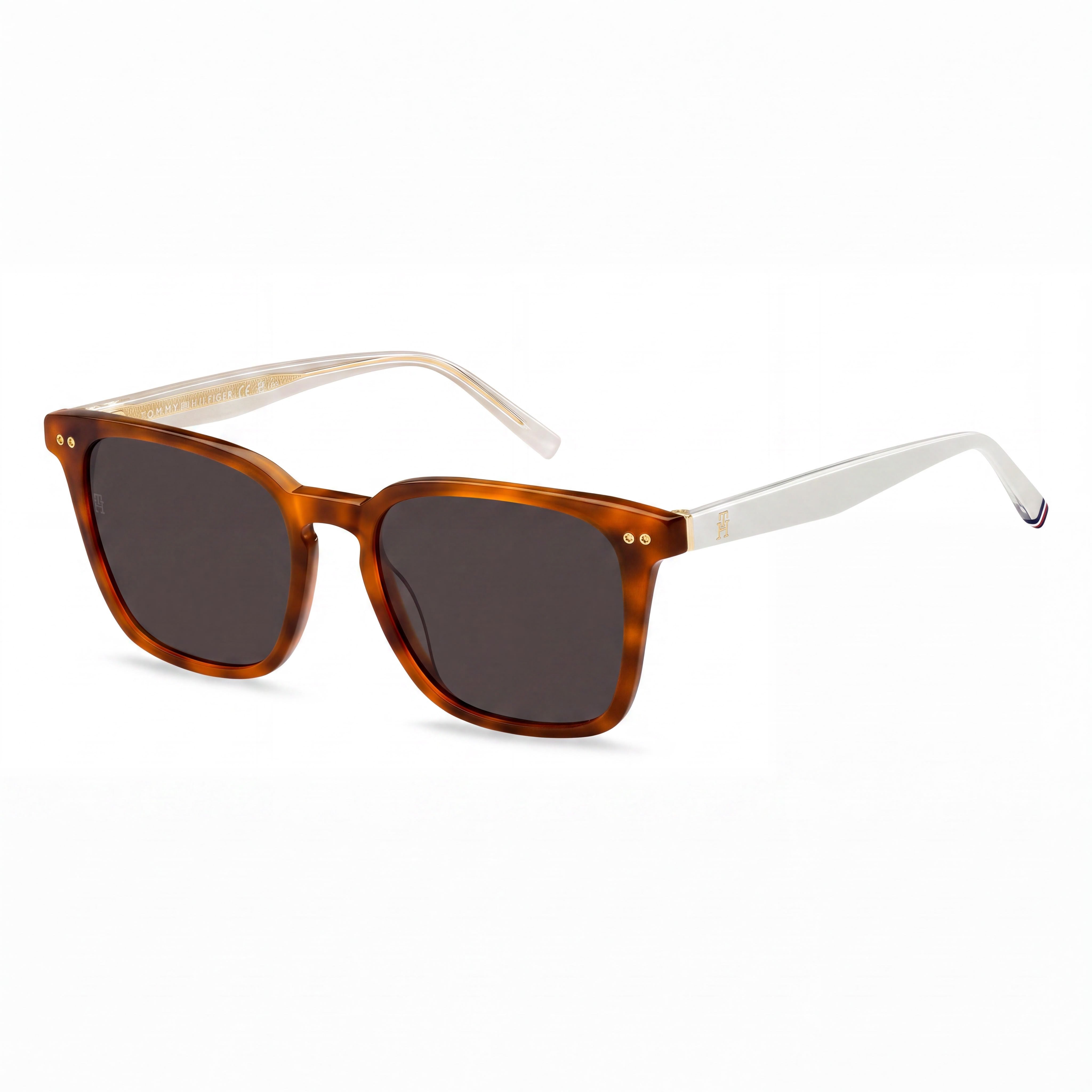 Gafas de sol ligeras Tommy Hilfiger para mujer Th 2158/S rectangulares de acetato en rojo habana con bisagra flexible 52 mm, Photo 1