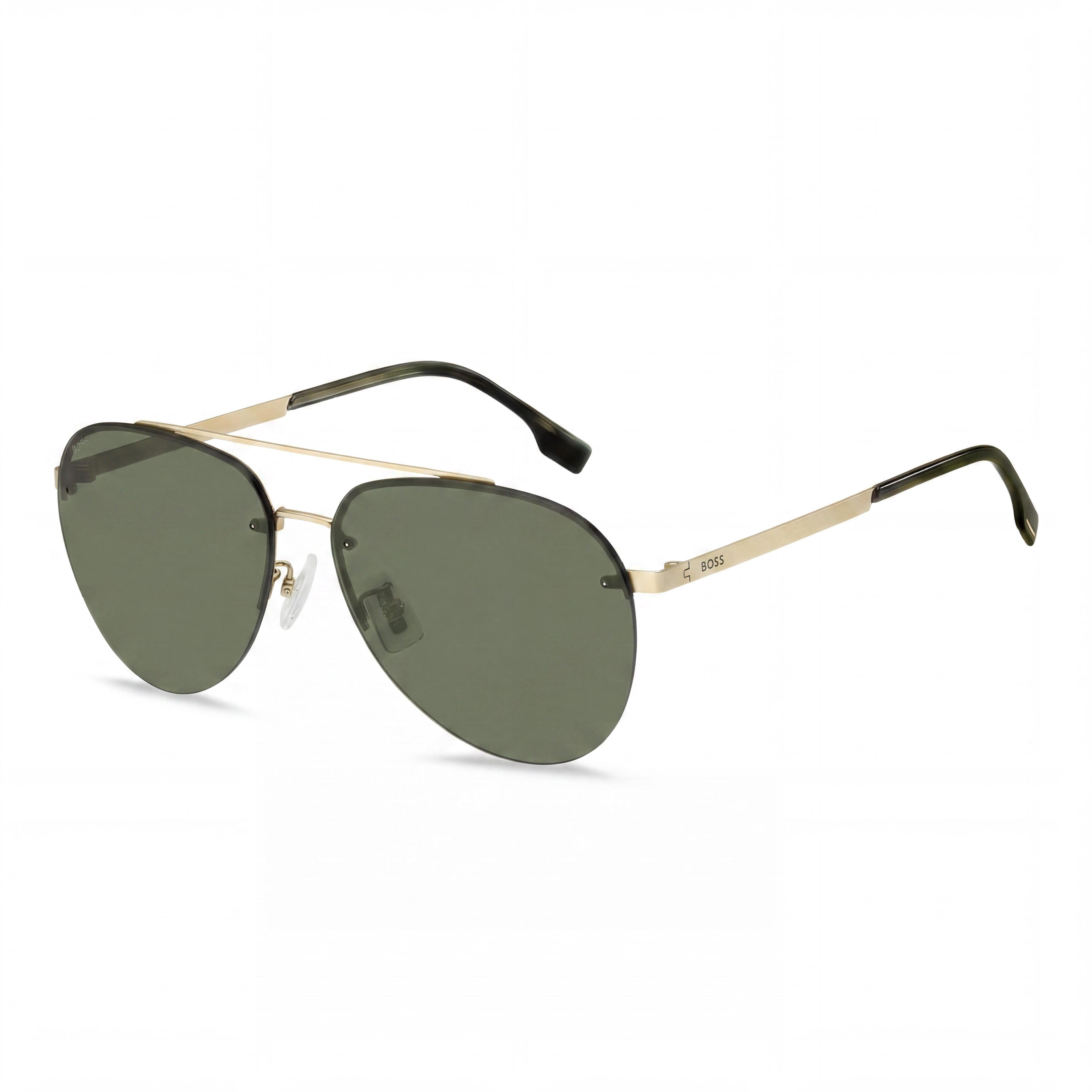 HUGO BOSS Women's Modern Metal Frame UV Protection Matte Gold Sunglasses 62mm, Photo 1