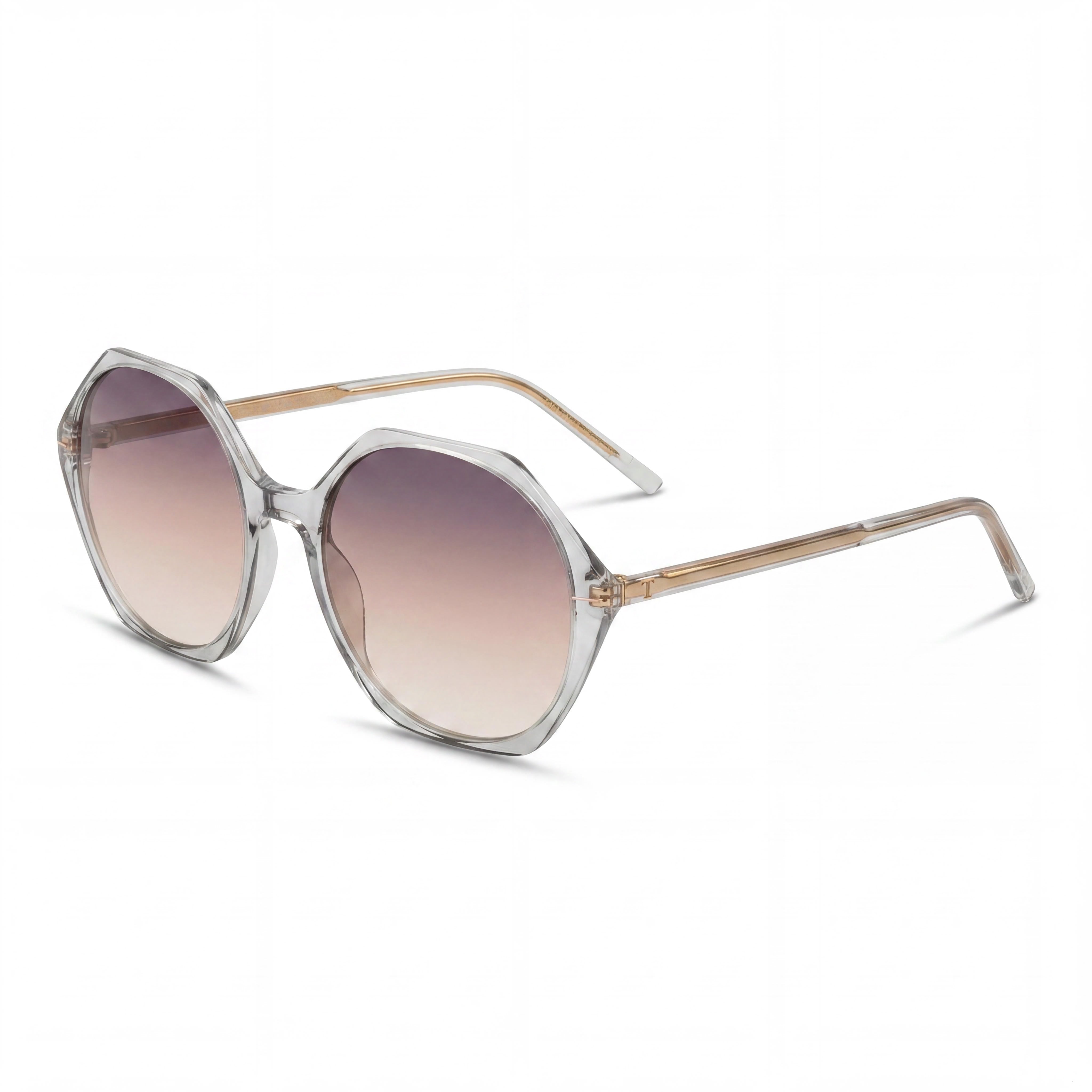 Hugo Boss Light & Minimal Women's Light Acetate Grey Frame Grey Brown Doubleshade Lens Sunglasses 56-18-140, Photo 1