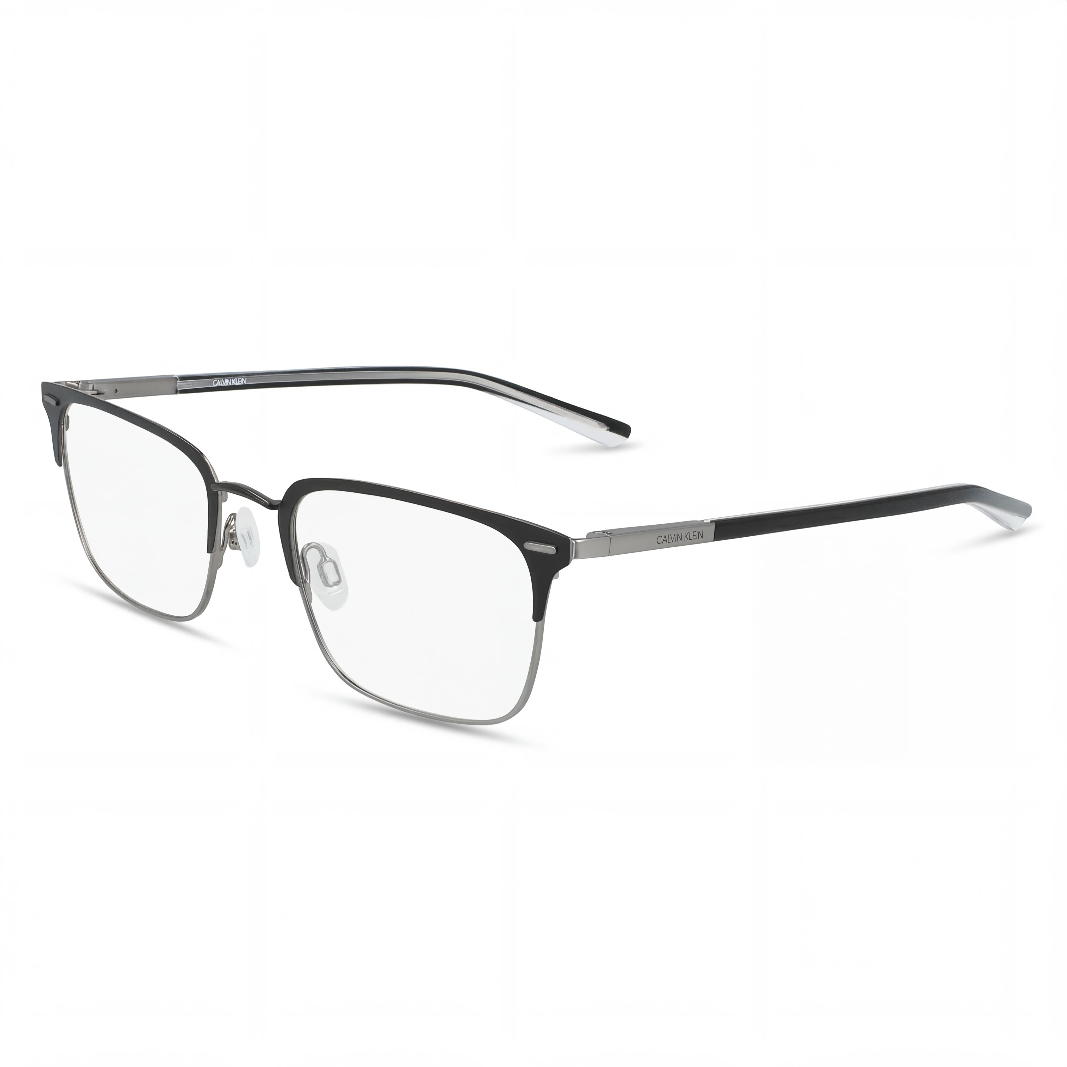 Calvin Klein CK21302 Men's Casual Rectangular Prescription Eyeglasses with Satin Black Metal Frame, 53mm, Photo 1