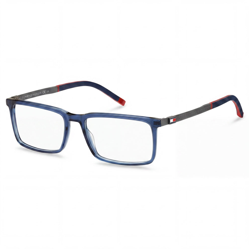 Tommy Hilfiger Th 1947 Unisex Plastic Eyewear with Transparent Blue Frame and Havana Non- Lenses 55mm