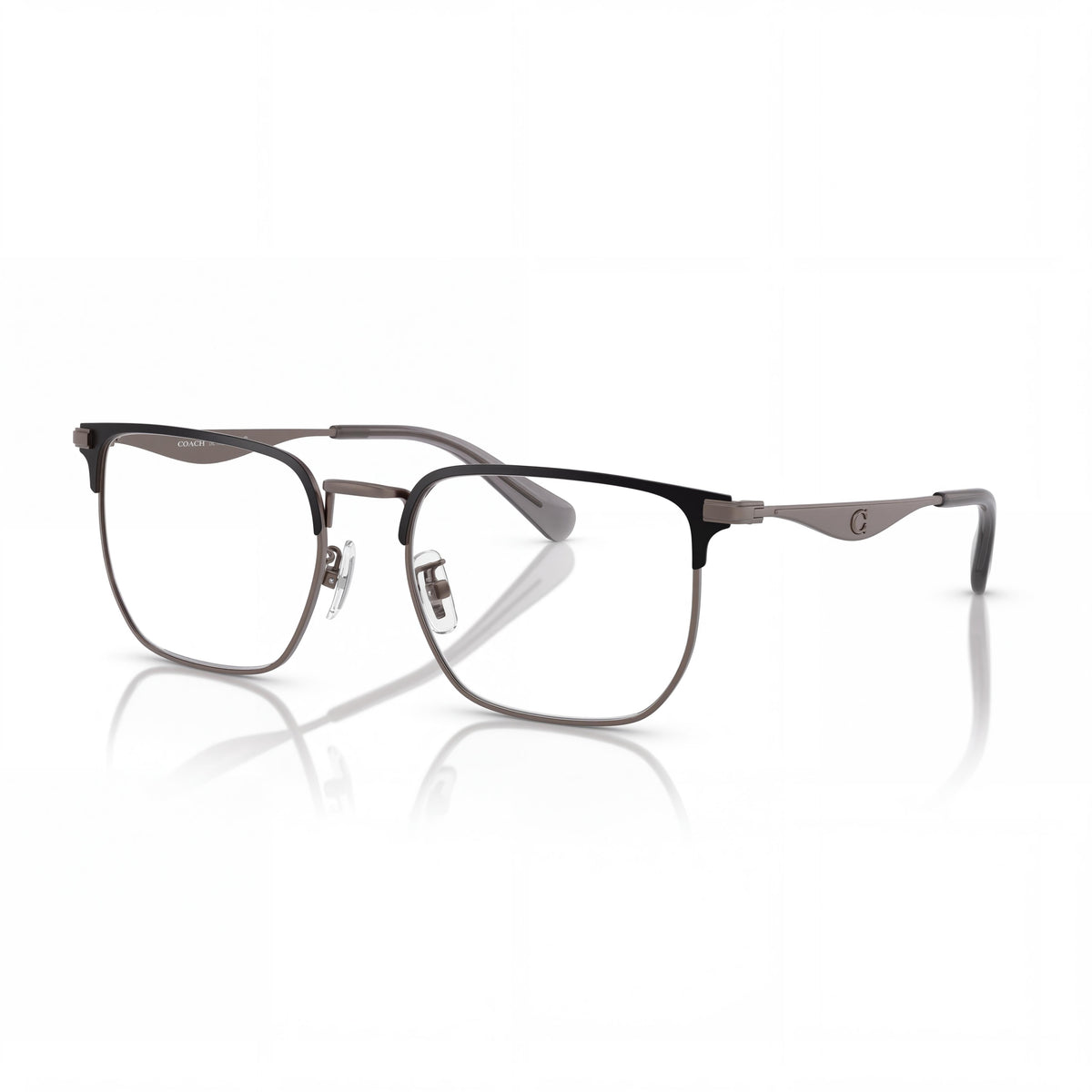 Coach Hc5178 Men's Rectangle Metal Prescription Ready Eyeglass Frames, Satin Gunmetal Black, 54mm, Photo 1
