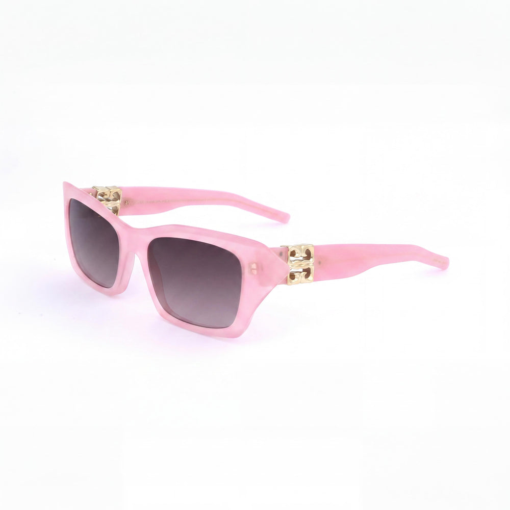 Gafas de sol casuales Givenchy para mujer con montura de acetato rosa brillante y lentes violetas, talla 54-18-140 mm