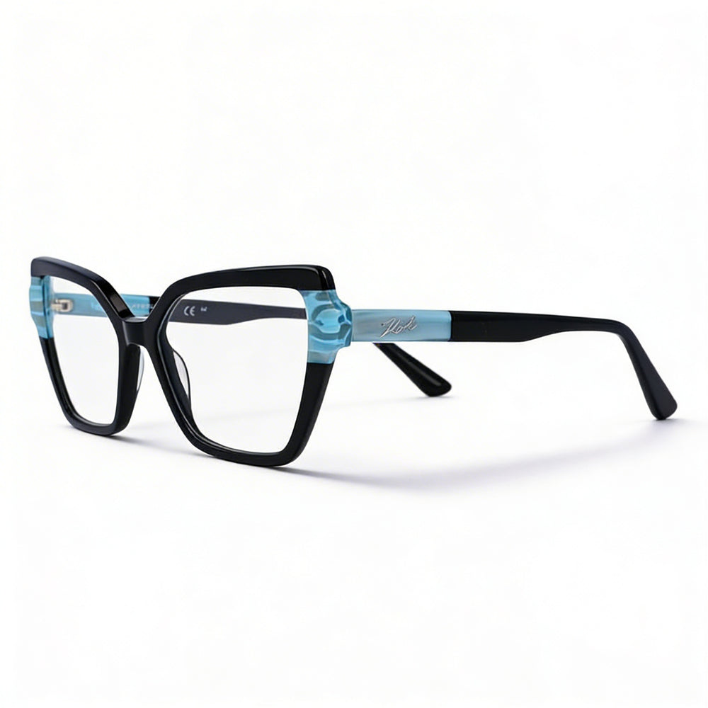Gafas de sol KARL LAGERFELD modernas para mujer con montura de acetato y lentes de policarbonato azul oscuro de 53 mm