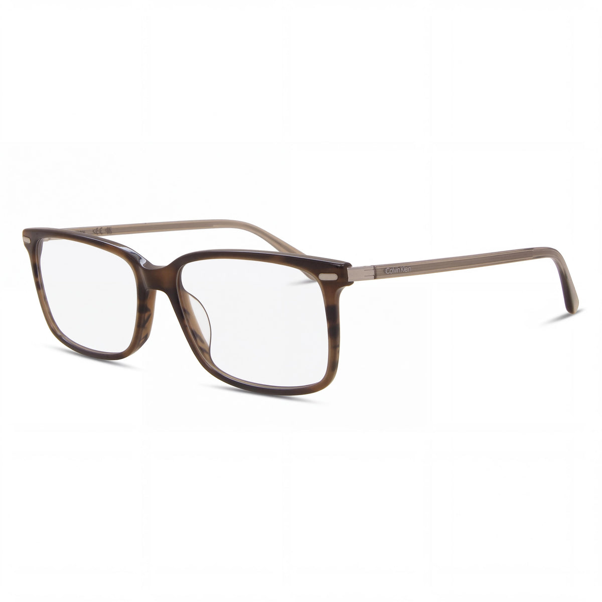 Calvin Klein Ck22542 Unisex Rectangle Full Rim Plastic Eyeglasses Transparent Striped Brown 56mm, Photo 1