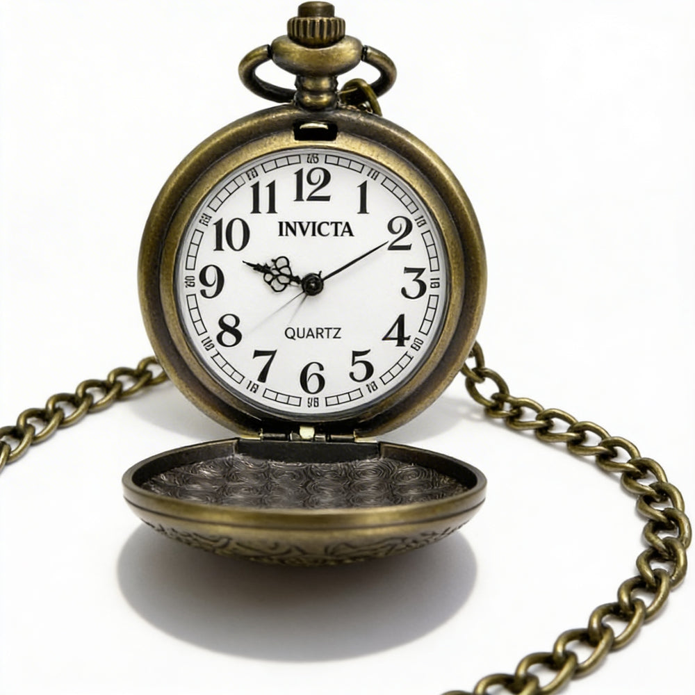Reloj de cuarzo unisex Invicta Vintage 49001, caja de bronce, esfera blanca, 47 mm