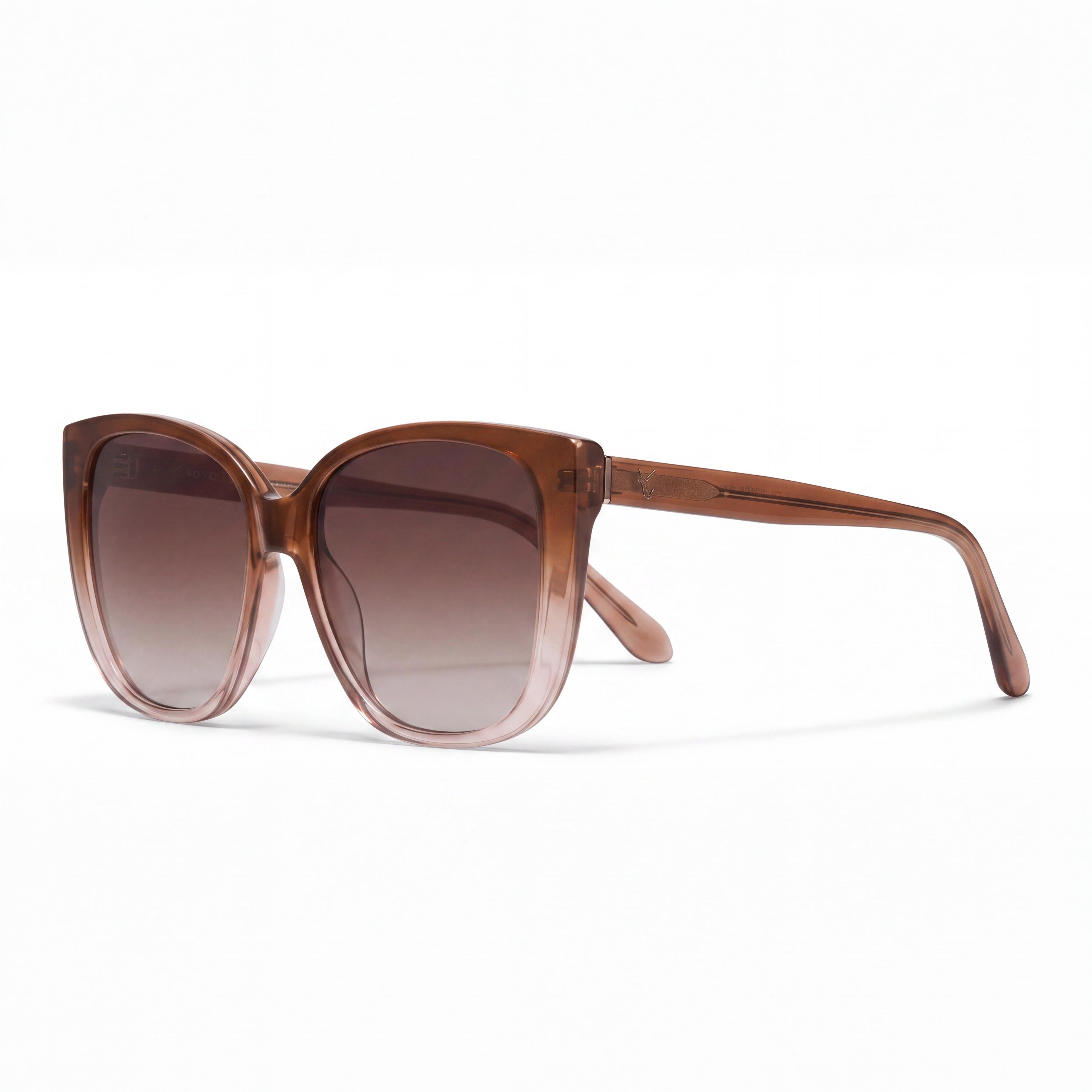 QUAY AUSTRALIA Ever After Women's Coffee Doe Injection Frame Sunglasses with Brown Lenses, UV Protection, Photo 1