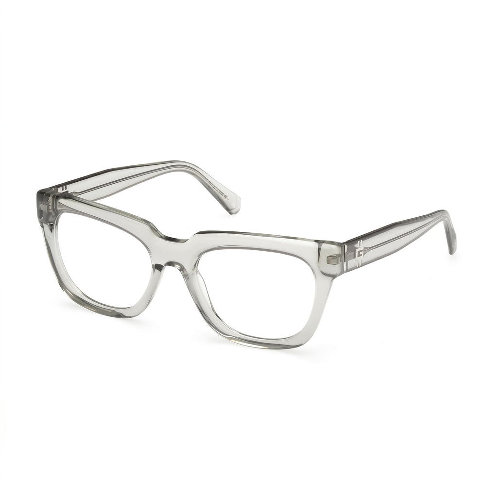 Guess Gu50238 Unisex Rectangle Eyeglasses, Shiny Grey Plastic 53mm