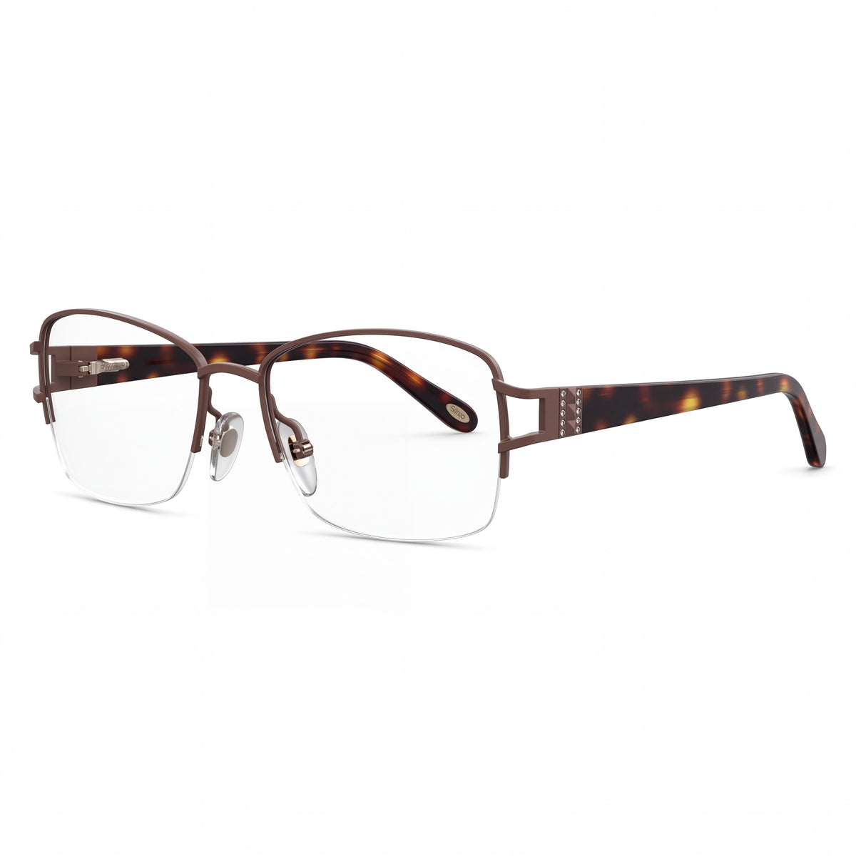 Montura óptica para hombre Emozioni 4388 en color marrón con lentes de demostración transparentes, lista para graduar 53-17-135, Photo 1