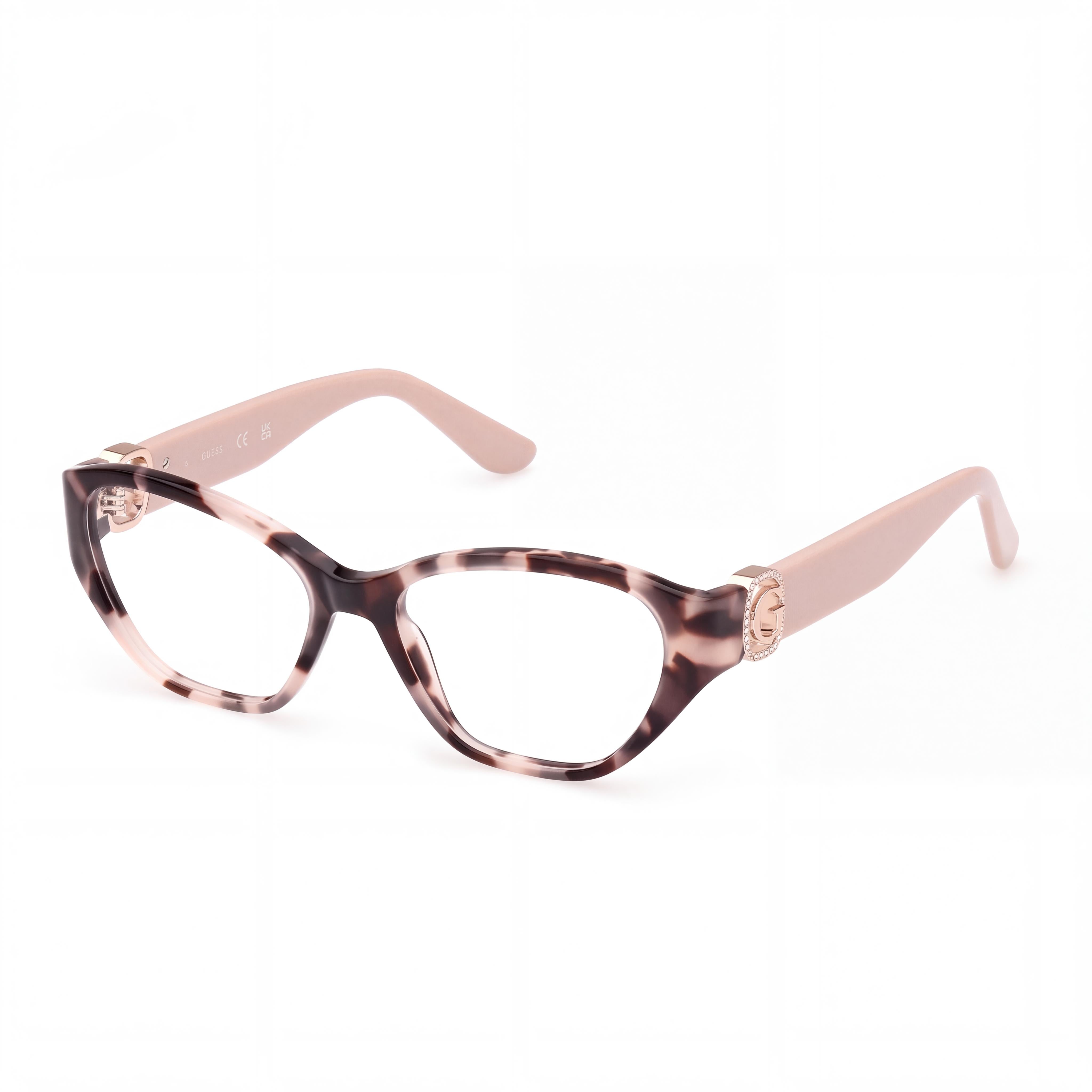 GUESS Gu50119 Women's Plastic Frame Non- Eyewear, Havana Light Pink, 51mm, Photo 1