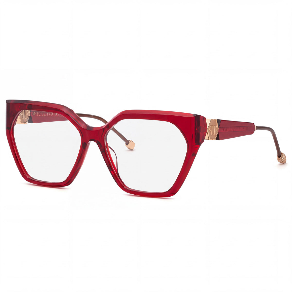 Philipp Plein Vpp068s Women's Classical Acetate Bordeaux Red Gradient UV Protected Sunglasses 57mm, Photo 1