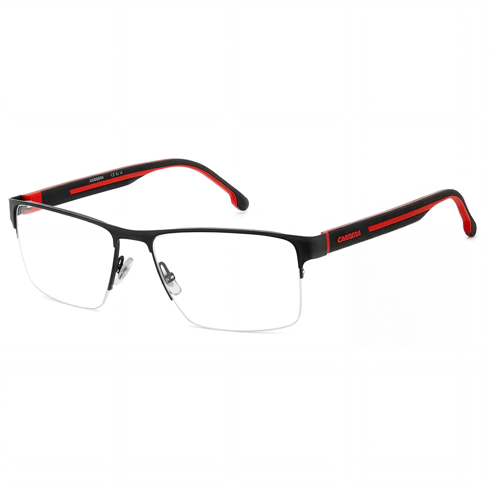 Gafas de Sol Carrera Modern para Hombre, Montura de Acero Inoxidable, Lente de Policarbonato, Negro Rojo Mate, 58 mm