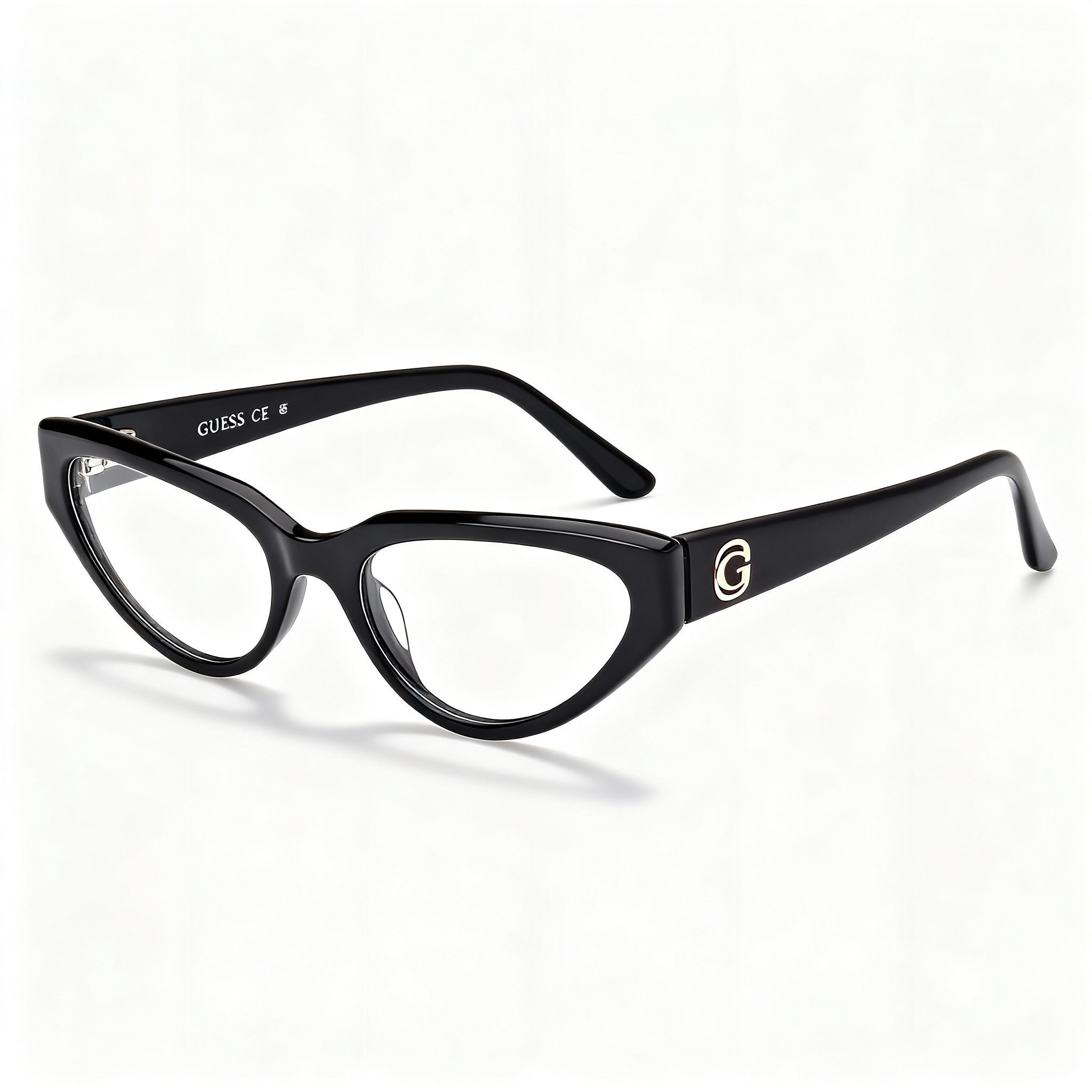 GUESS Women's Gu50113 Plastic Eyeglasses, Shiny Black, Matte Black, Clear non-polarized, Size 53-18-145