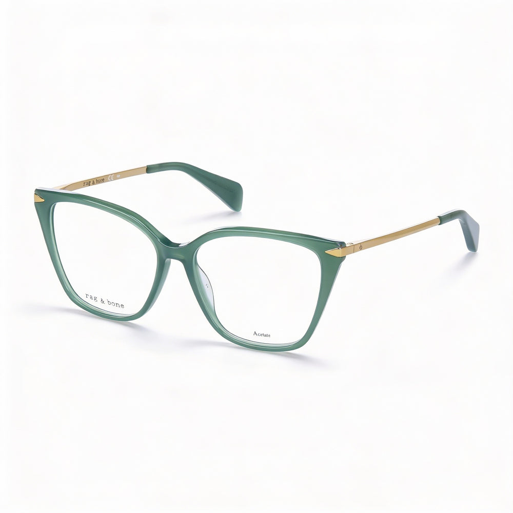 Gafas de sol rag & bone Modern Rnb3005 para mujer, montura de acetato verde, lentes de policarbonato verde, 53 mm