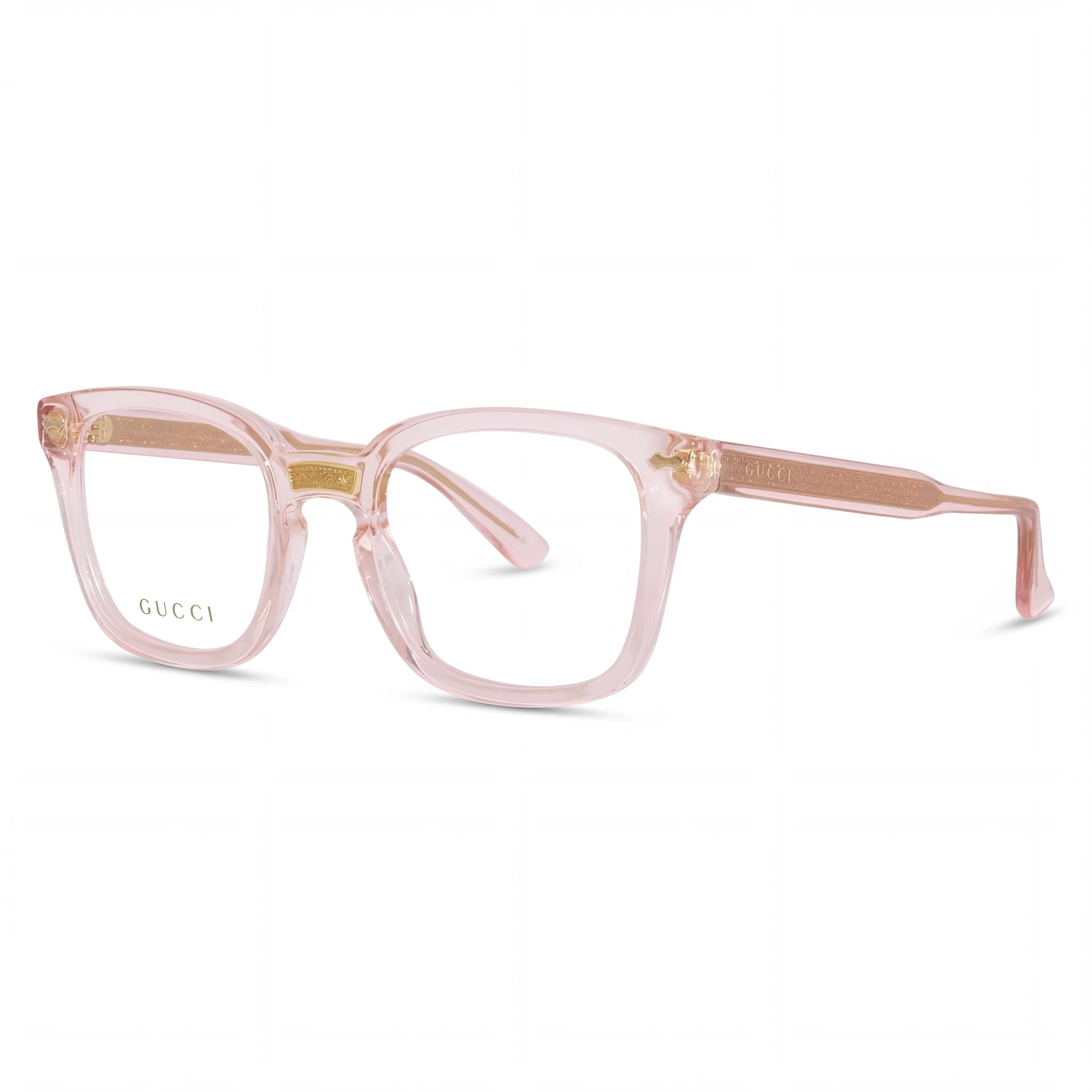 Gafas graduadas cuadradas Gucci GG0184O para mujer, montura de plástico rosa transparente de 50 mm, Photo 1