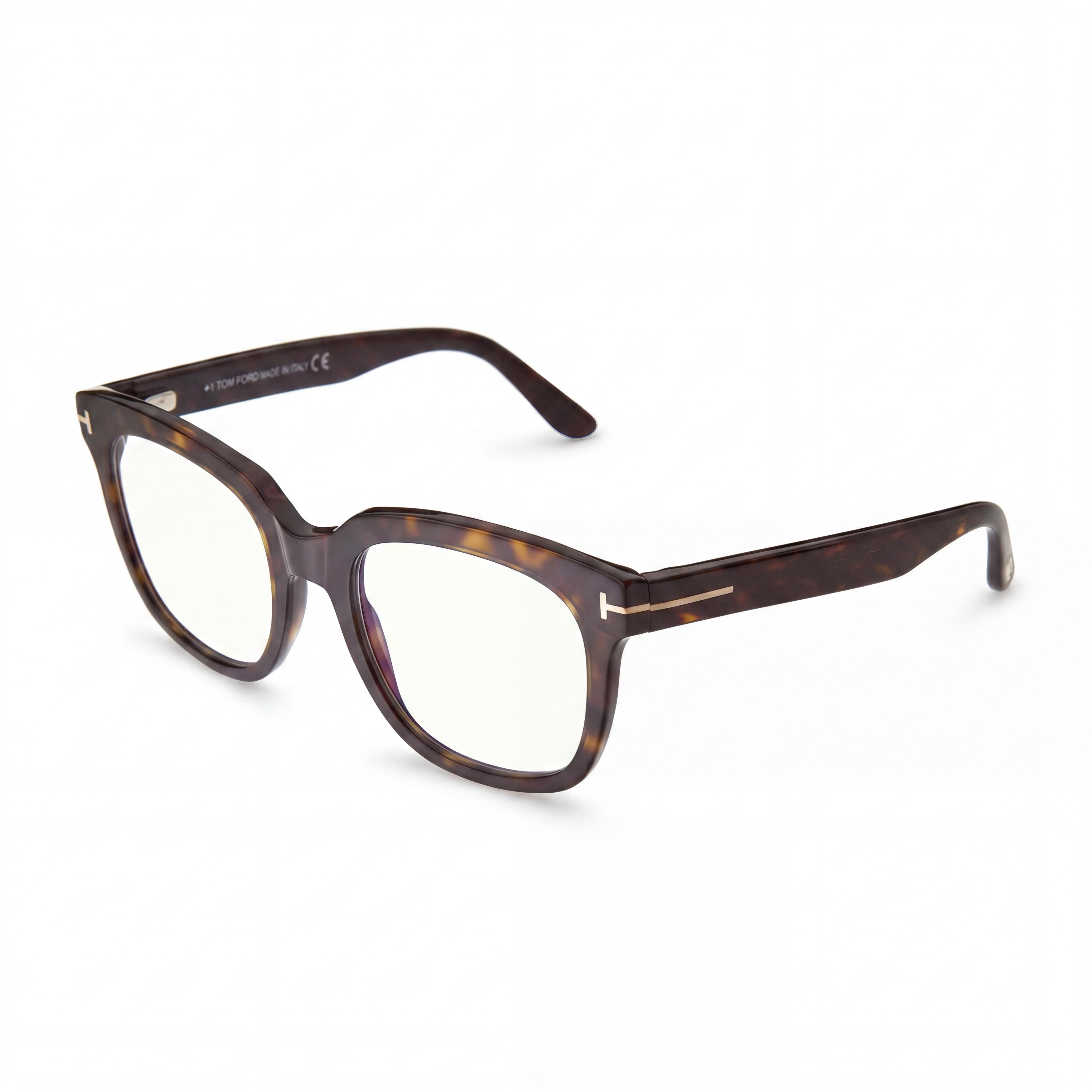 Gafas Ópticas de Acetato Tom Ford para Mujer Ft5537-b, Montura Habana Oscuro, Lente con Bloqueo de Luz Azul, 52mm, Photo 1