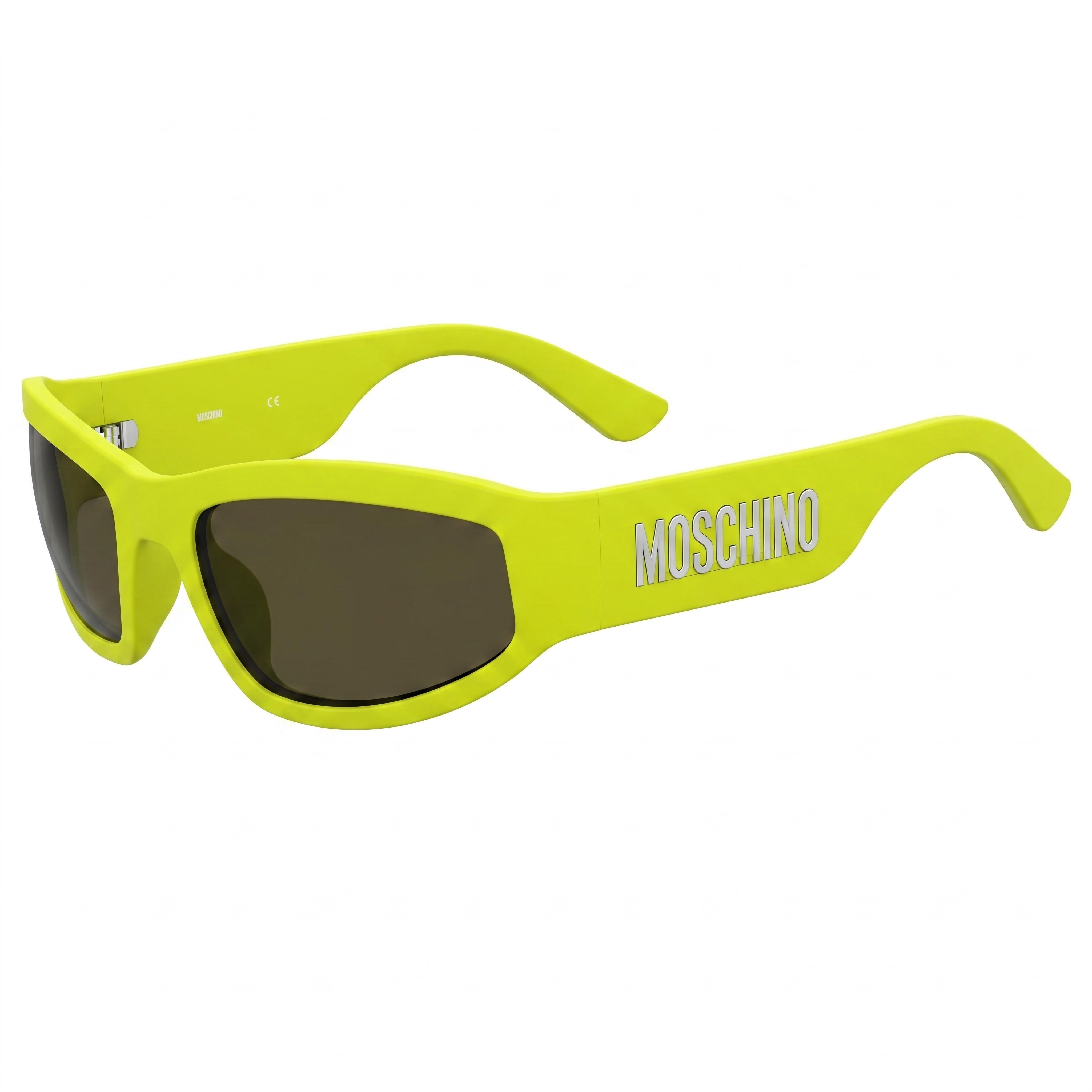 Moschino Men's MOS164/S Rectangular Matte Lime Green Polyamide Sunglasses 60mm 100% UV, Photo 1