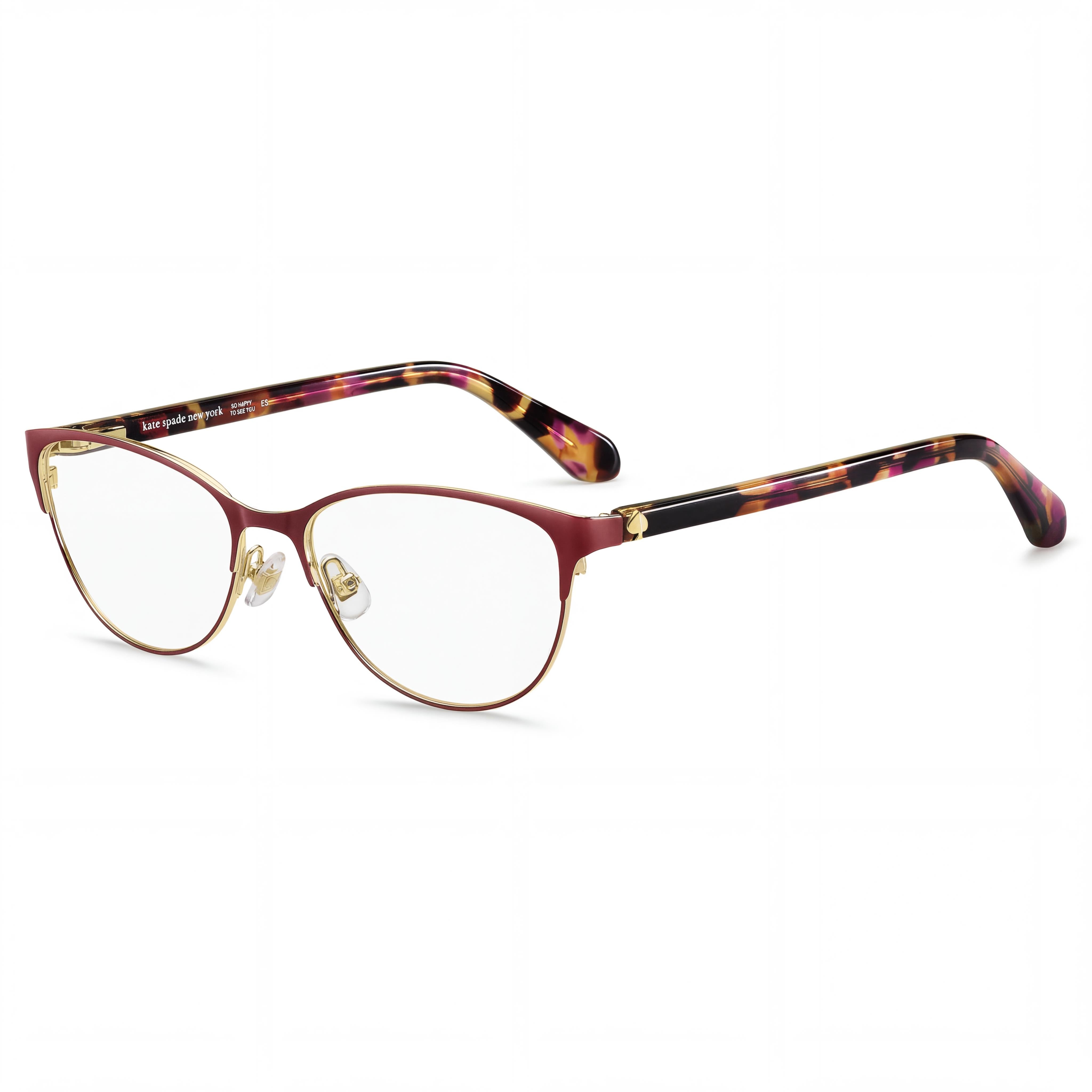 Gafas de sol Kate Spade New York Hadlee MFX 52 para mujer, de acero inoxidable, color ciruela habana, 52 mm, Photo 1