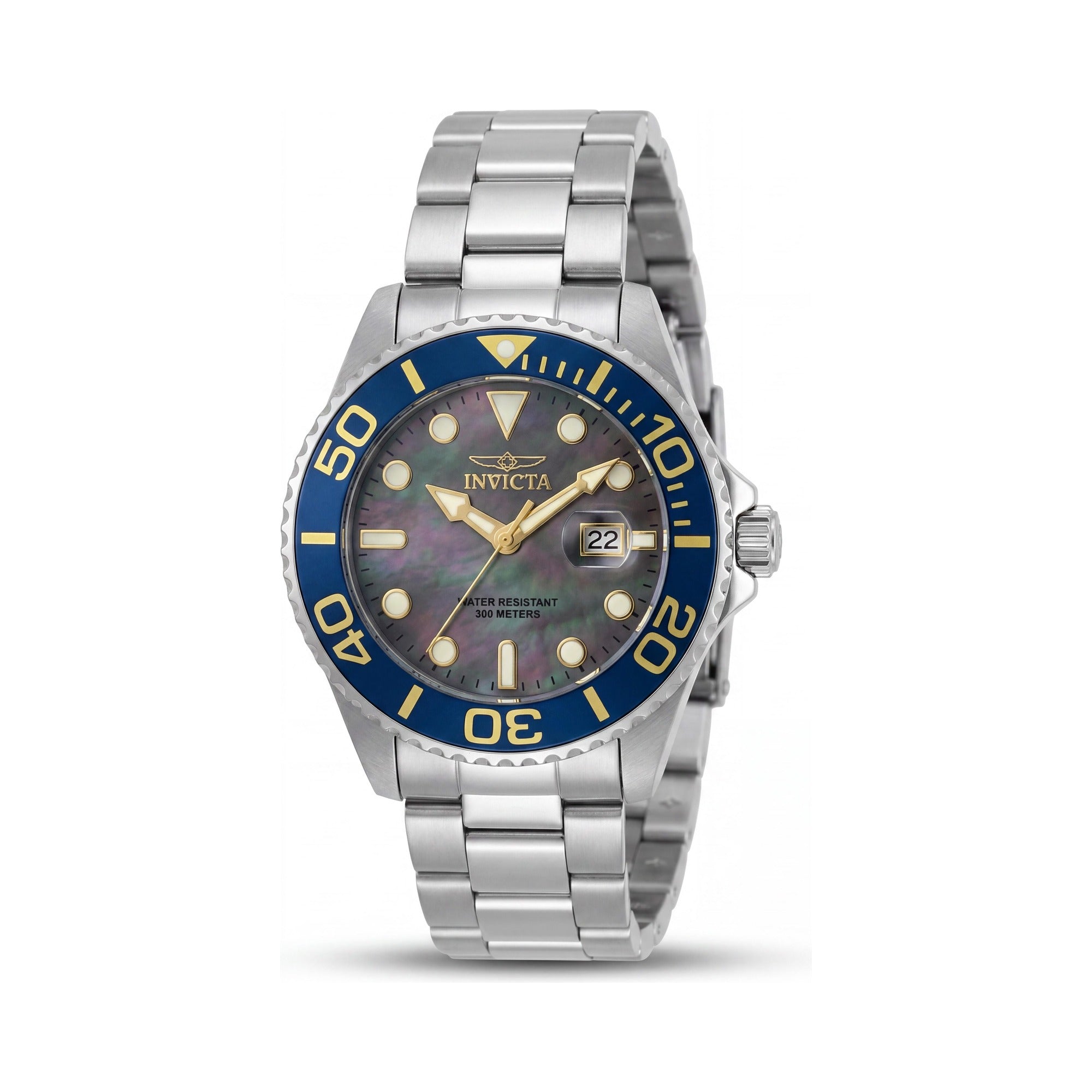 Reloj de cuarzo Invicta Grand Diver 49157 para hombre, de acero inoxidable plateado, esfera de nácar, 30 ATM, caja de 52 mm, Photo 1