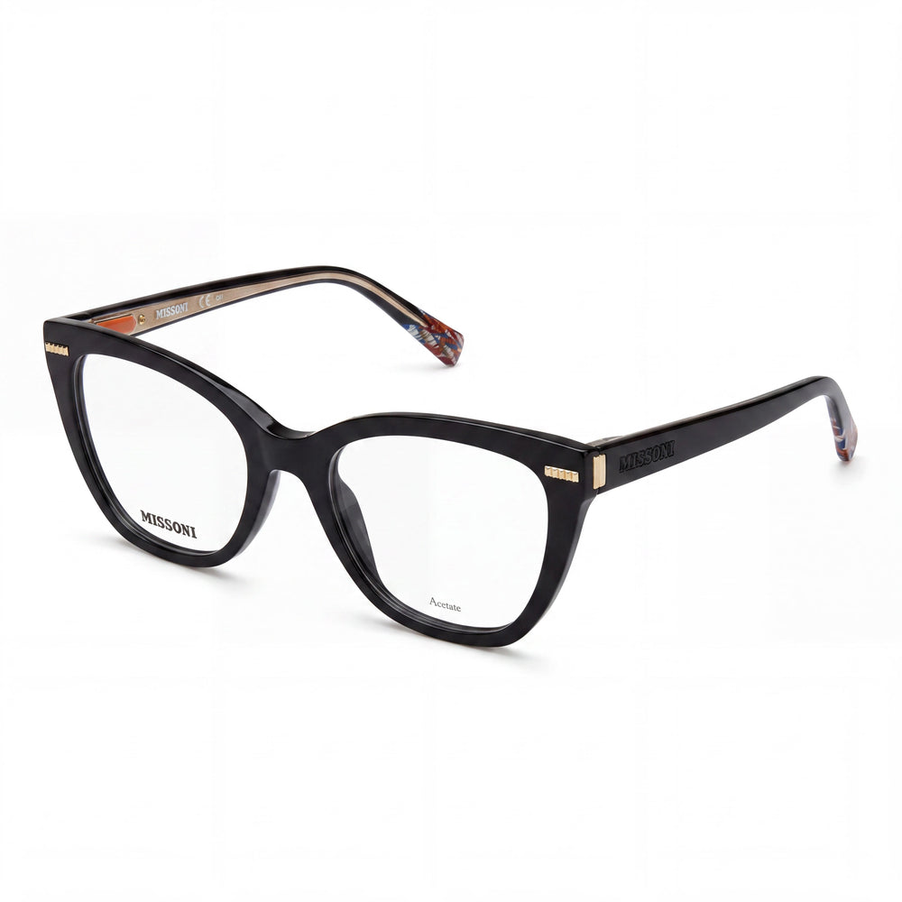 Gafas Missoni Mis 0072 para mujer con montura de acetato negro y lentes de policarbonato negras de 52 mm