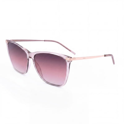Gafas de sol Hugo Boss Casual para mujer, de acetato rosa dorado claro, con lentes rosadas con degradado burdeos, 100 % protección UV, 58 mm